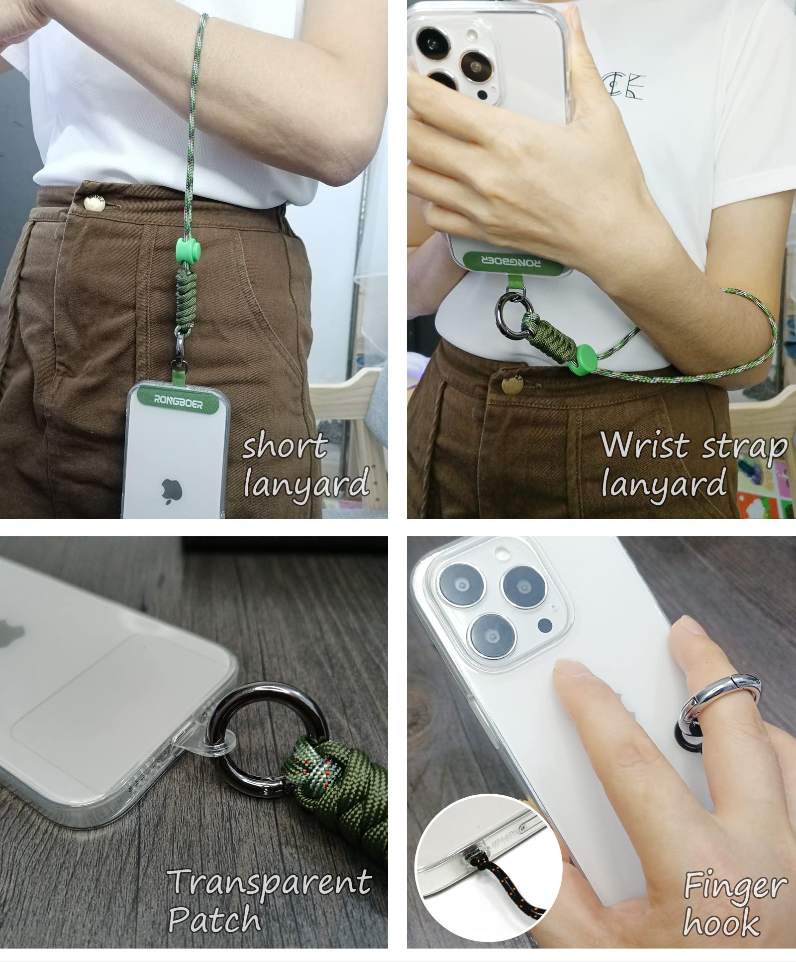 Phone Lanyard Wrist Strap for Women - Jungle Green | Secure Keys & Phone for Travel, Work