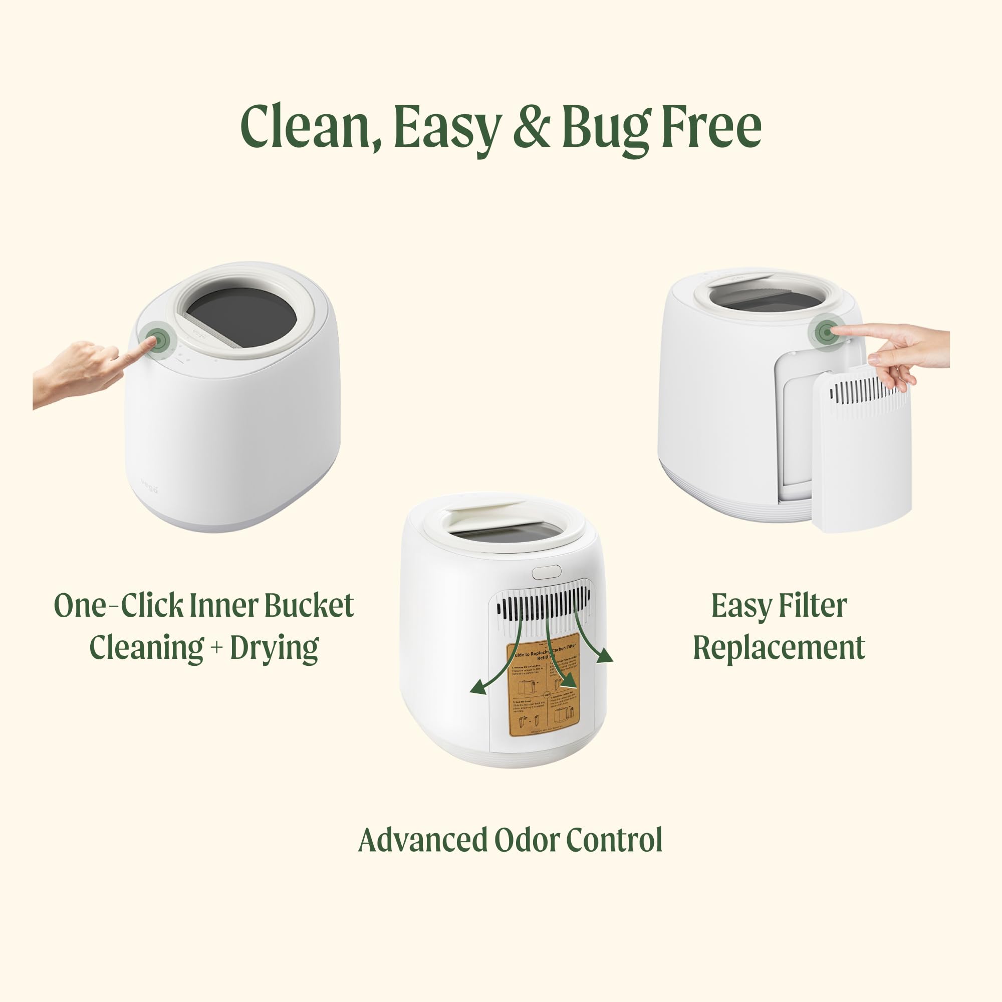 Vego 4L Electric Kitchen Composter - Smart Countertop Compost Bin with 5 Modes, Weight Sensor & App Control | Odorless, Auto-Cleaning Food Waste Recycler for Indoor Use | Perfect for Eco-Friendly Homes, Apartments & Sustainable Living (Black)