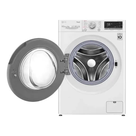 LG 9kg Front Load Washing Machine - Energy Efficient, Quiet Operation, White - Perfect for Apartments & Small Laundry Rooms