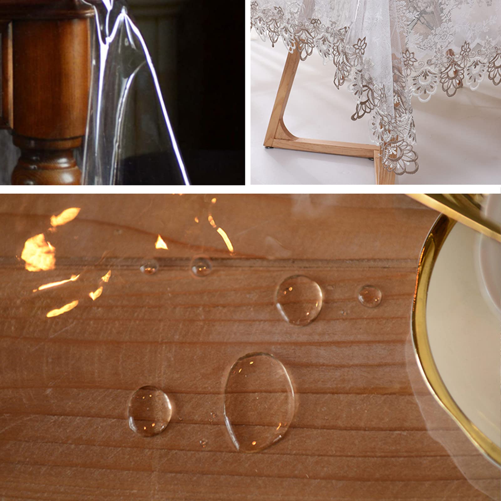 Clear PVC Waterproof Round Tablecloth 50
