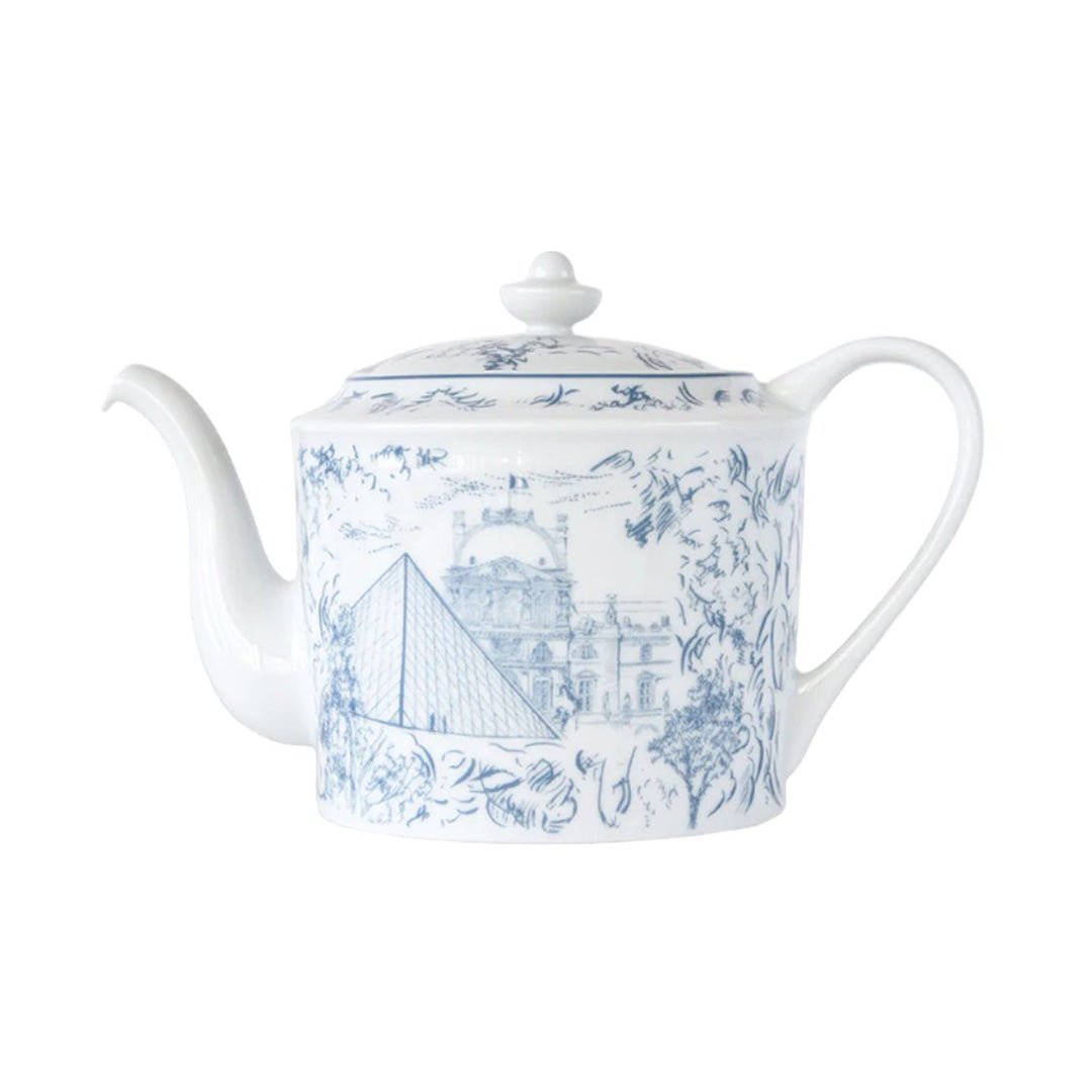 Elegant Blue Paris-Themed Teapot - Perfect for Afternoon Tea, Gifts & French-Inspired Home Decor