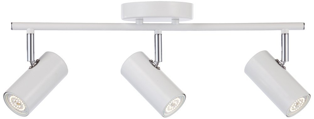 3-Head LED Ceiling Track Light Fixture Kit - Dimmable GU10 Spotlights, Low Profile Modern Design for Kitchen, Bathroom, Living Room & Bedroom Lighting - 19.25