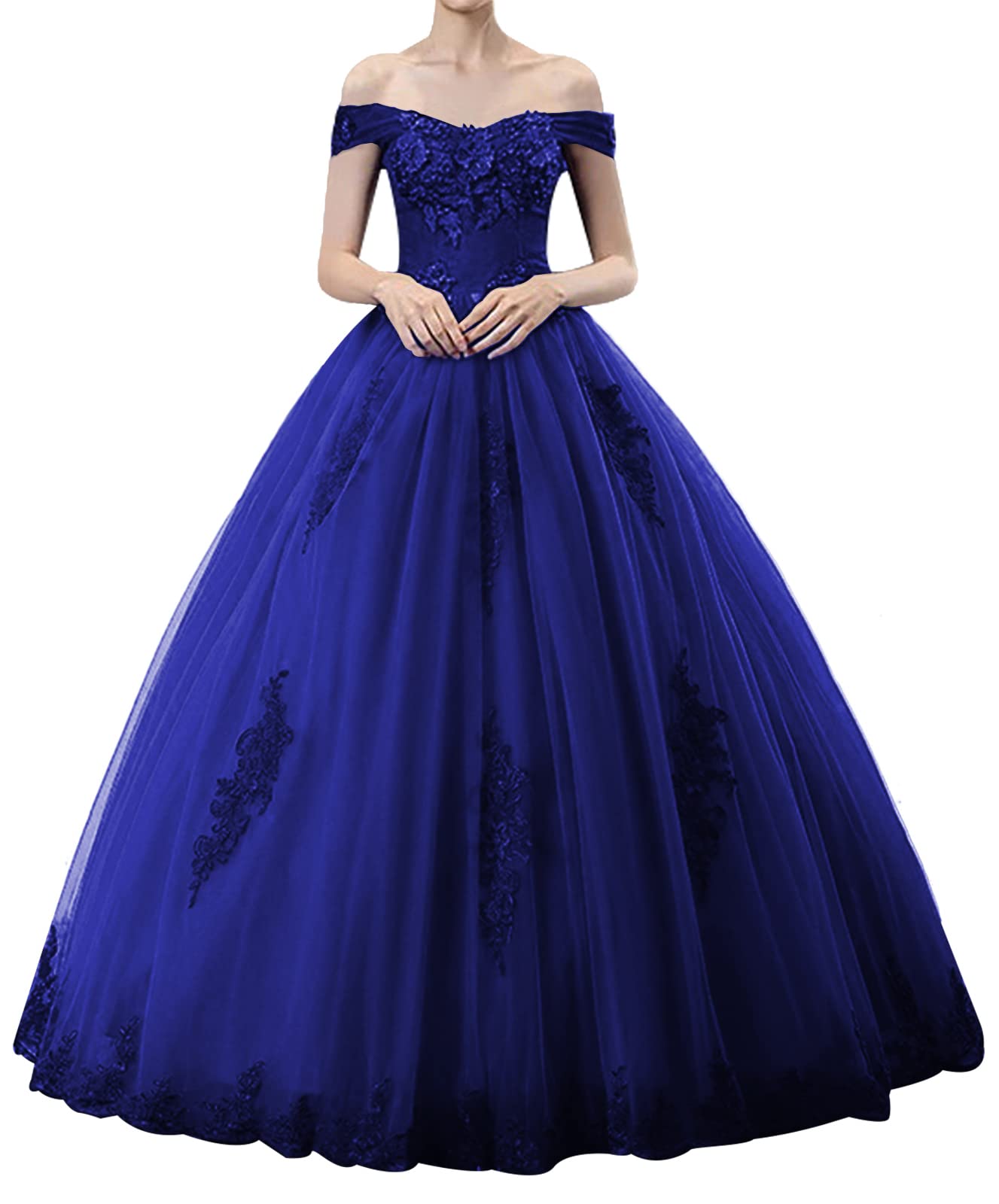 Elegant Long Prom Dresses for Women - Off Shoulder Lace Formal Evening Gowns & Ball Gown Quinceanera Dresses | Perfect for Homecoming, Prom Night, Wedding & Special Occasions