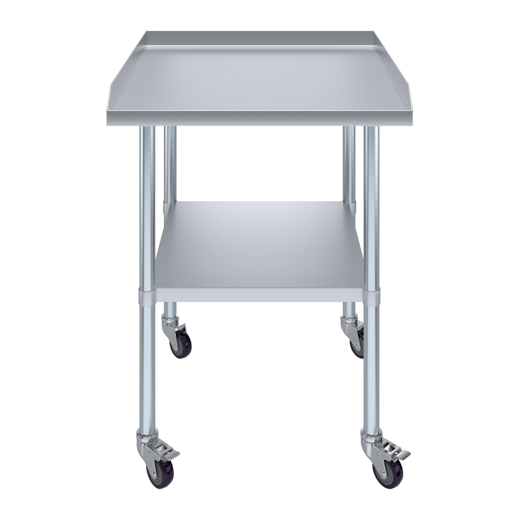 AmGood NSF Certified Stainless Steel Commercial Work Table with Backsplash & Side Guards | 30