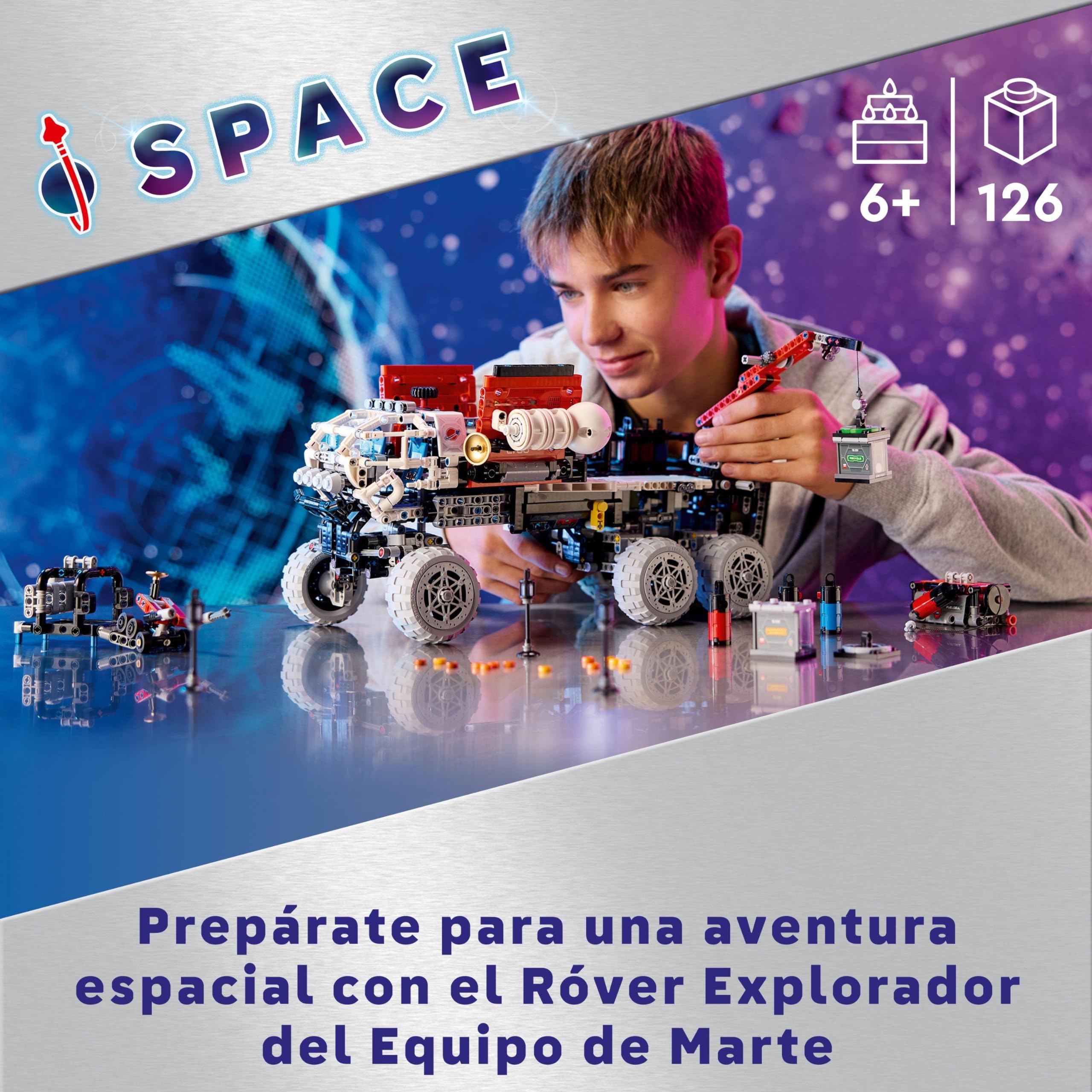 LEGO Technic Mars Rover Explorer Toy - NASA-Inspired Space Building Set with Planet & Vehicle, STEM Educational Gift for Kids Ages 11+ | Space Exploration Play & STEM Learning Activity