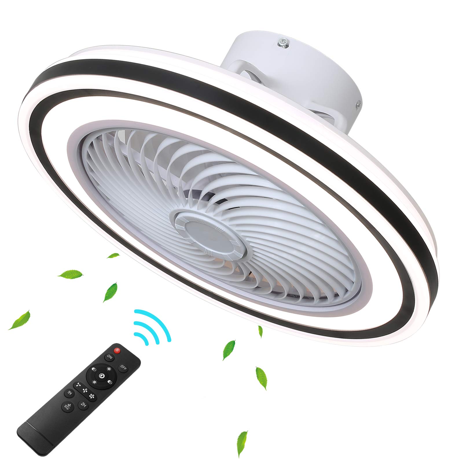 72W Dimmable LED Ceiling Fan with Remote Control - 20 Inch Quiet Modern Ceiling Fan with Light, 3 Speed Settings - Perfect for Bedroom, Living Room & Kitchen (White) | Home Cooling & Stylish Lighting Solution