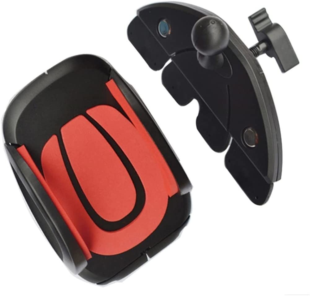 Universal Car Phone Holder - ASFD CD Slot Car Phone Mount Stand for iPhone, Samsung & All Smartphones - Secure & Adjustable Phone Cradle (Red) - Perfect for Driving, Navigation & Hands-Free Calls