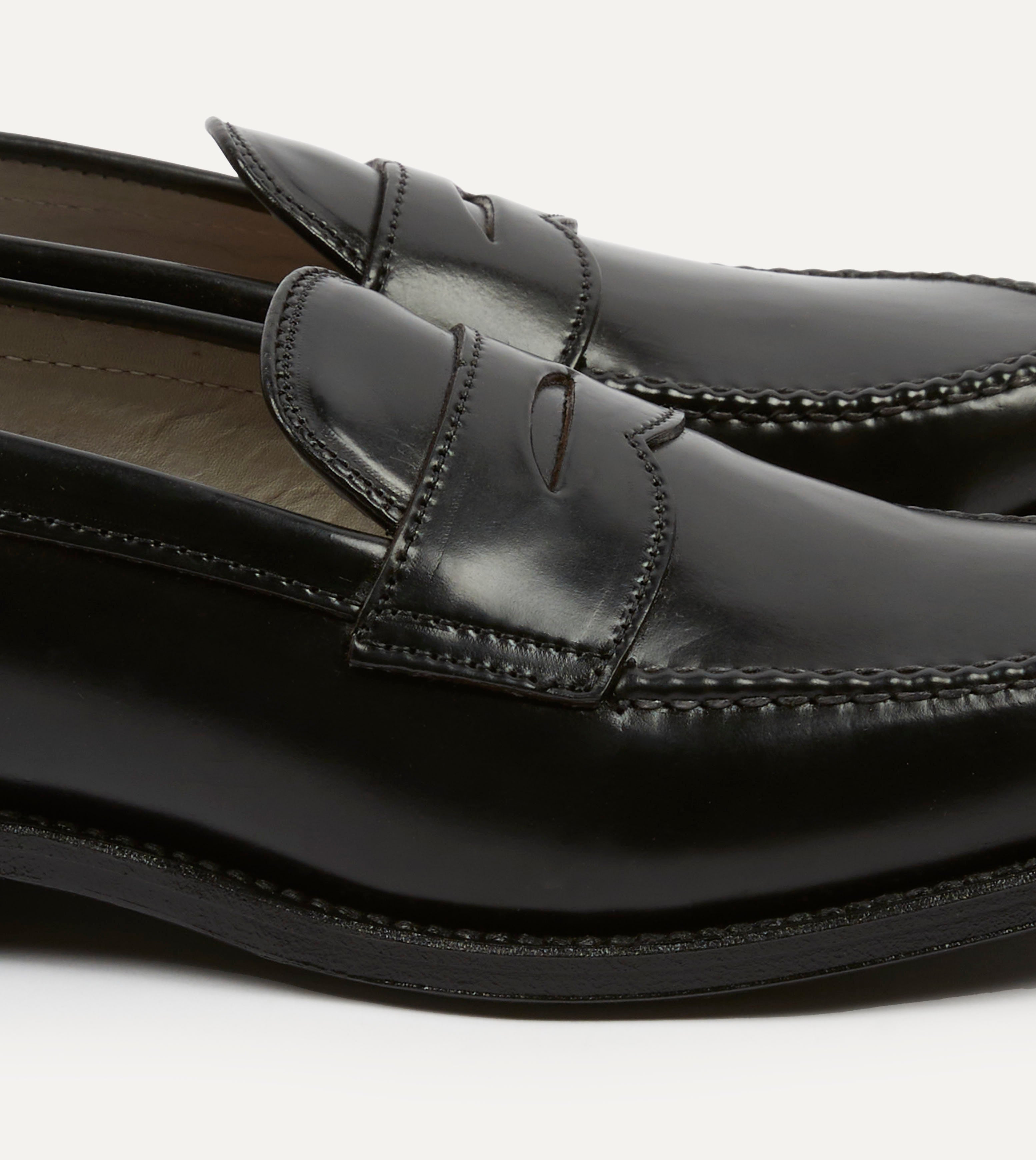 Alden Black Cordovan Handsewn Leisure Loafers for Men - Premium Genuine Leather Slip-On Dress Shoes for Business & Casual Wear