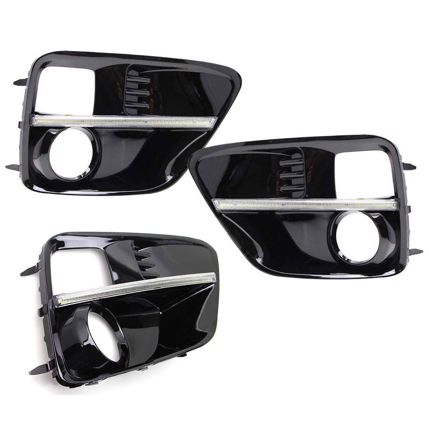 iJDMTOY Switchback LED Daytime Running Lights for 2015-2017 Subaru WRX/STi - JDM Style Piano Black Fog Lamp Bezels, Xenon White DRL & Amber Turn Signals | Enhanced Visibility & Style for Night Driving & Custom Car Mods