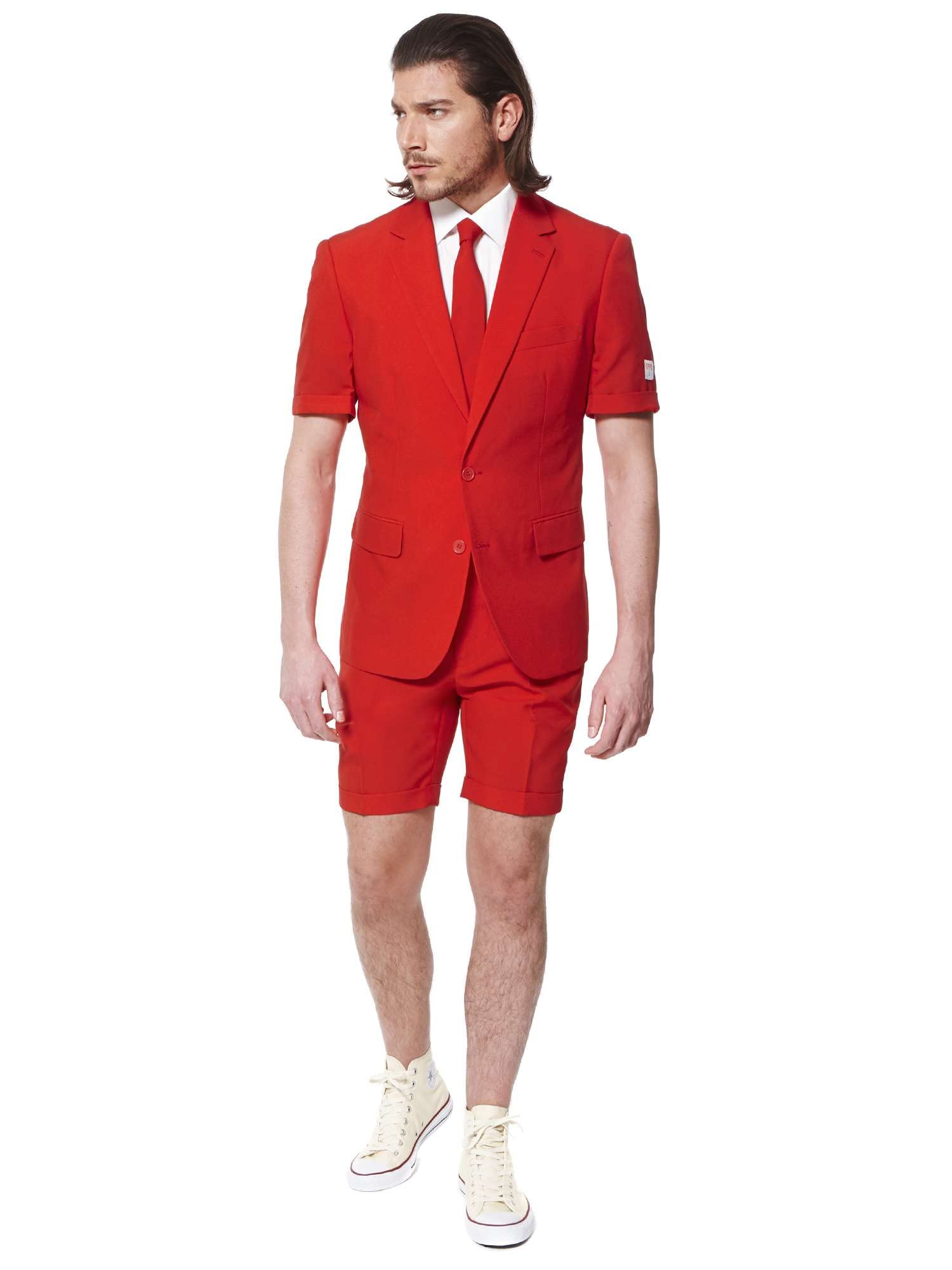 Opposuits Men's Summer Suit Outfit - Slim Fit Short Sleeve Blazer with Matching Shorts & Tie | Lightweight Business Casual Attire for Weddings, Parties & Summer Events