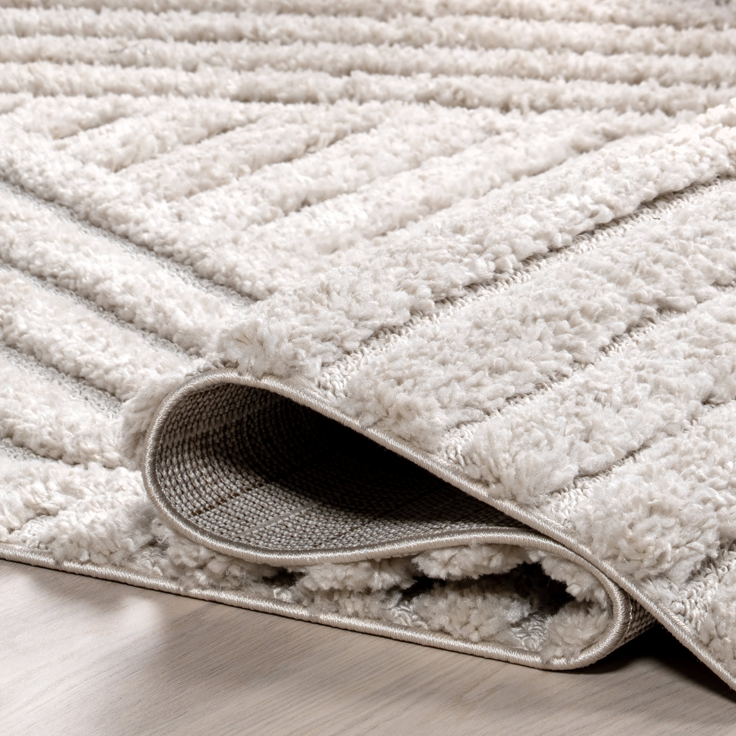 Ellie Traverse Shag Rug - Soft Fluffy Area Rug for Living Room, Bedroom, Nursery - Beige Plush Carpet for Cozy Home Decor & Comfortable Flooring