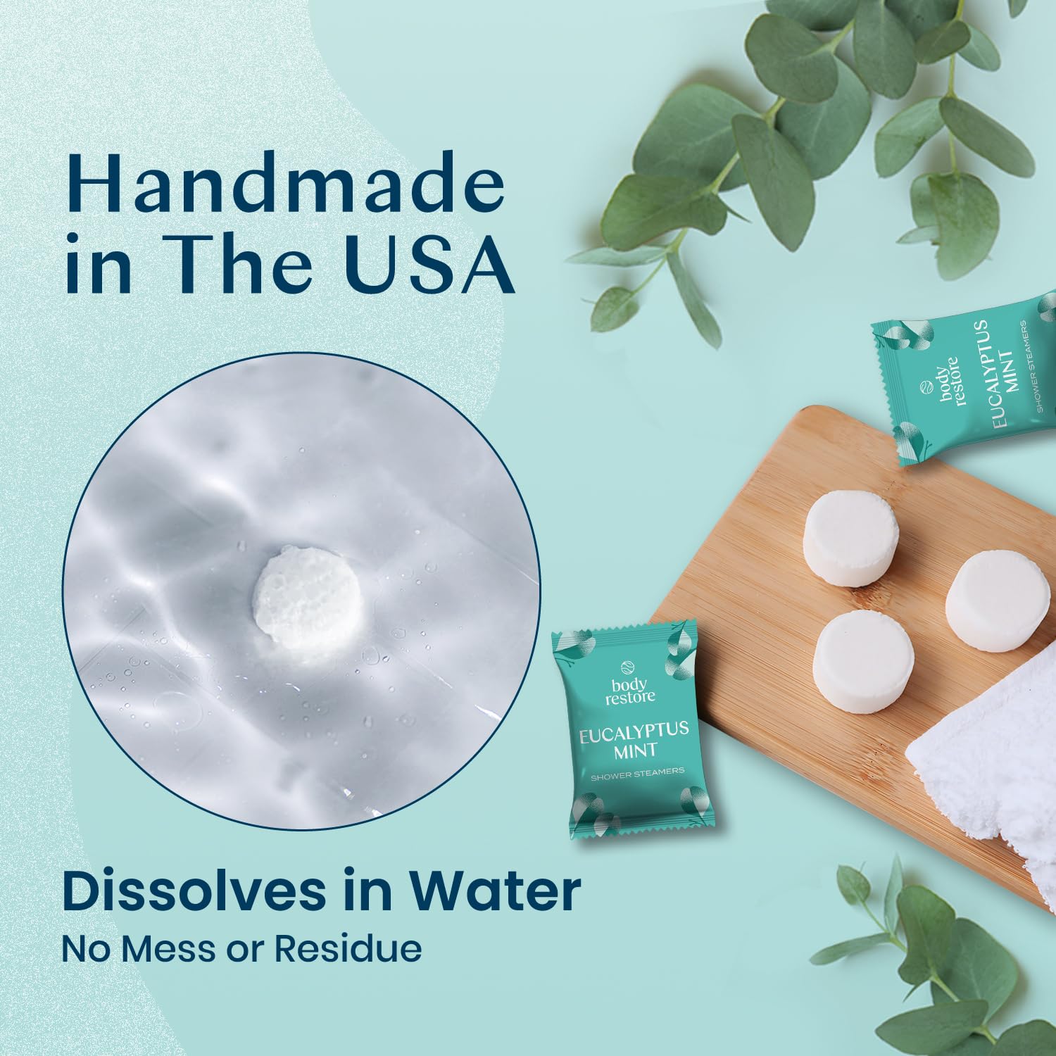 Body Restore Aromatherapy Shower Steamers (30 Pack) - Eucalyptus & Rose Essential Oil Shower Bombs for Stress Relief - Perfect Gifts for Women, Men & Mom - Relaxing Bath Accessories for Spa Night, Self-Care & Stress Relief