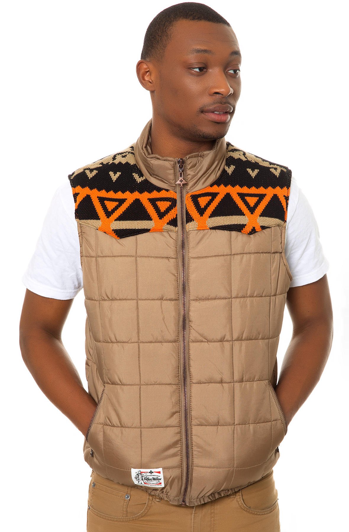 LRG Men's Alpine & Coke Puffy Vest - Lightweight Winter Jacket for Outdoor Activities, Hiking & Casual Wear