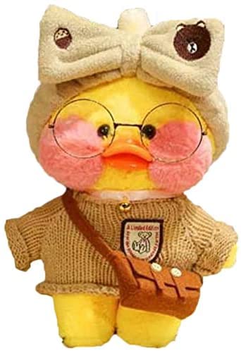 Soft Plush Yellow Duck Toy with Clothes - Cute Stuffed Animal for Kids Play