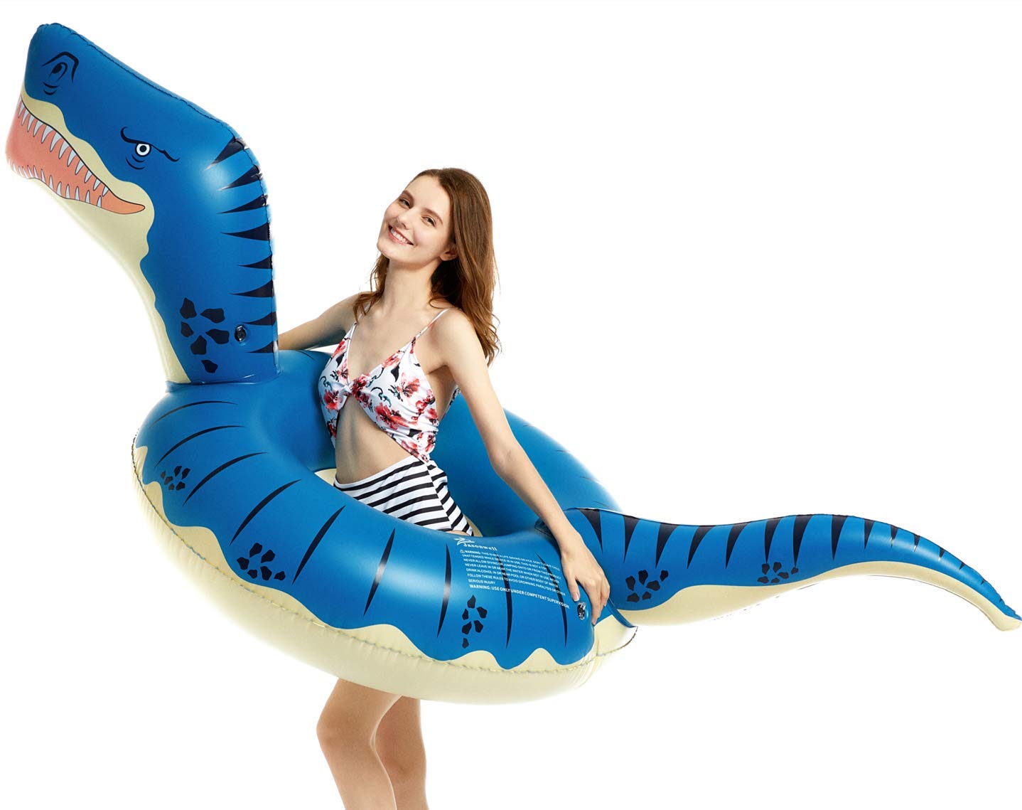 **Jasonwell Inflatable Dinosaur Pool Float Tube with Electric Air Pump - Fun Giant Dinosaur Raft for Swimming Pools, Lakes & Beach Parties**