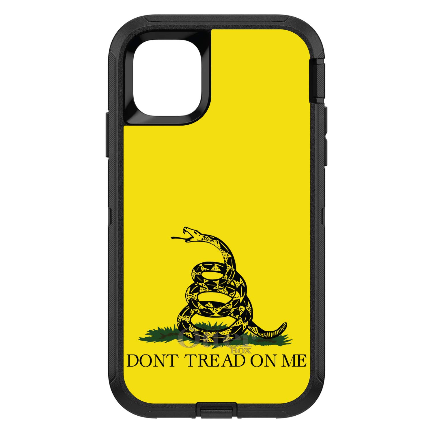 DistinctInk iPhone 12 Pro MAX Case (6.7 Inch) - Heavy Duty Protective Cover with Gadsden Flag Design | Replacement for OtterBox Defender | Anti-Scratch & Shockproof Phone Cover for Outdoor, Work & Daily Use
