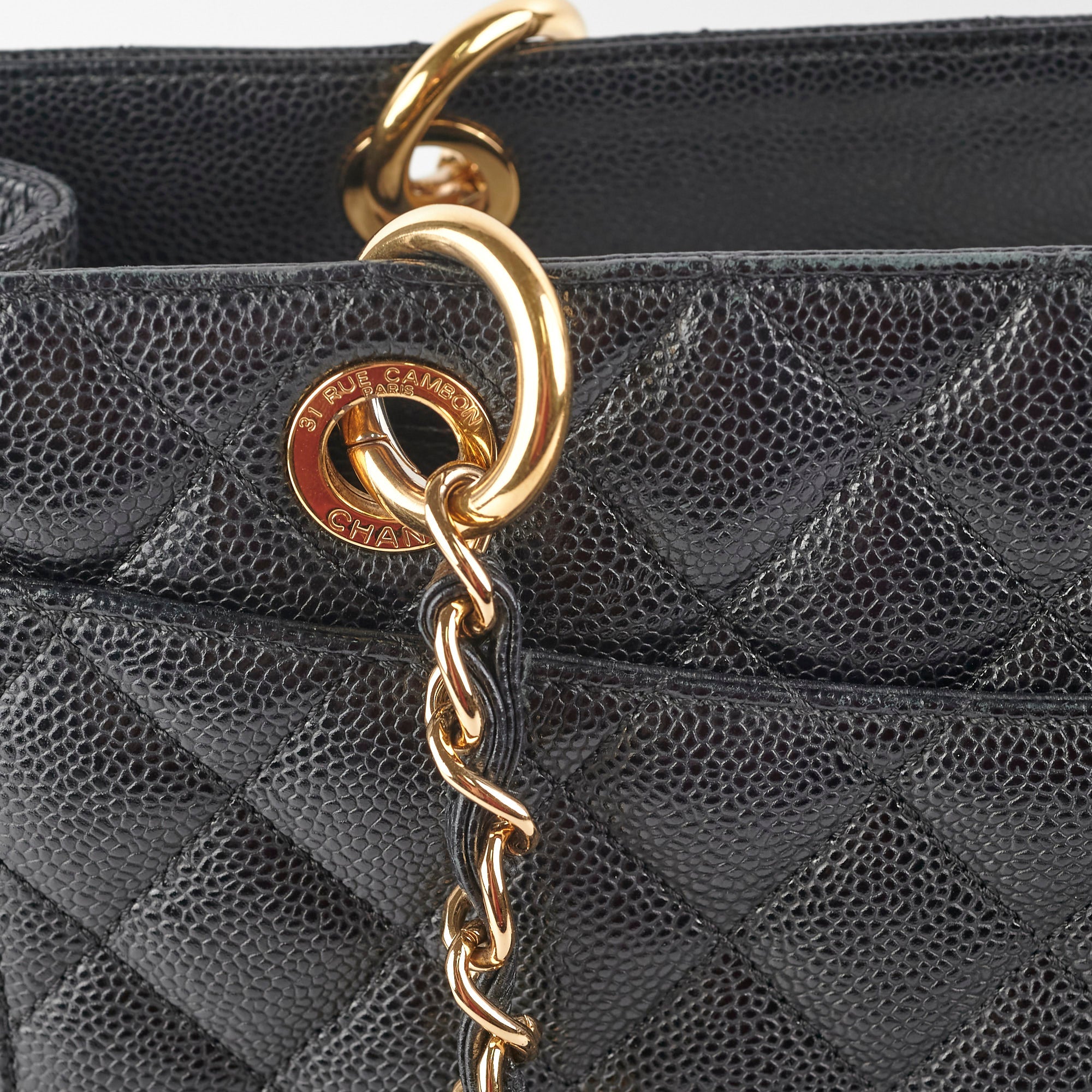 Chanel Caviar GST Grand Shopping Tote Bag - Black Leather Luxury Handbag for Women | Perfect for Work, Travel & Everyday Use