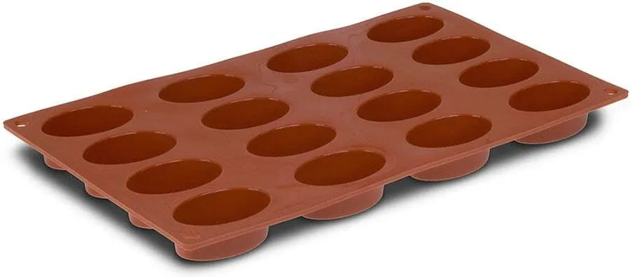 Premium Orange Non-Stick 16-Oval Baking Pan Set - Perfect for Cakes, Muffins & Cupcakes | Durable & Easy Clean for Home Bakers