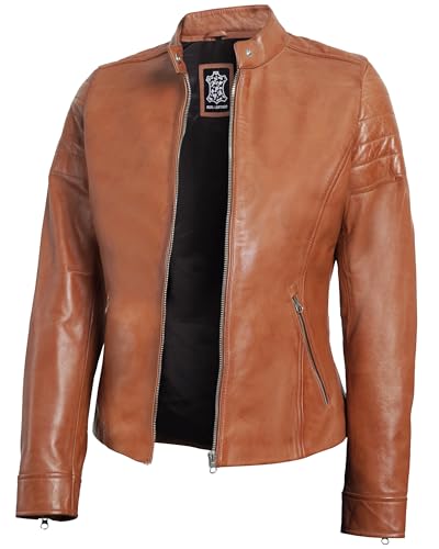 Brown - Carrie Womens Leather Jacket