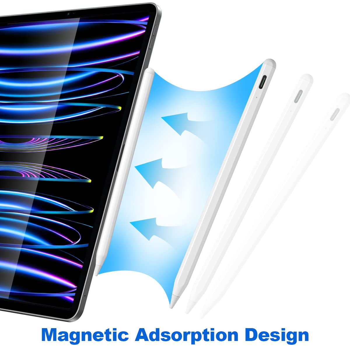 AICase Stylus Pen for Touch Screens - 1.5mm High Precision Digital Pencil with Fine Point for iPad, Android Tablets - Perfect for Drawing, Note Taking & Office Work (White)