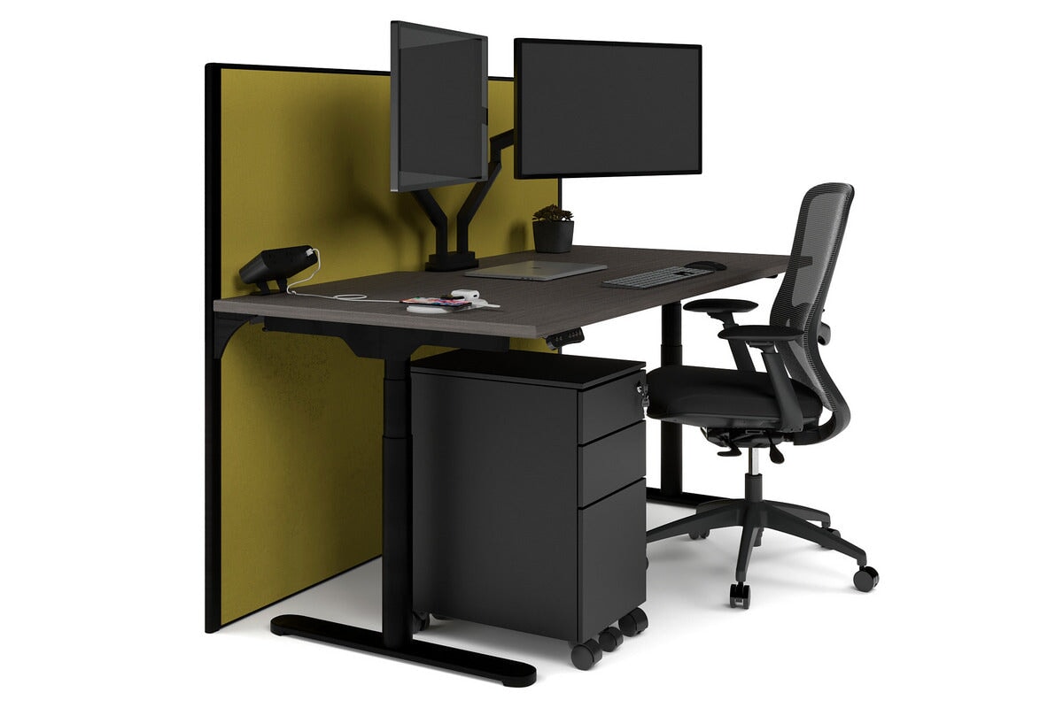 Flexi Premium Height Adjustable Single Workstation Desk - 1800L x 800W with Cable Management Scallop | Ergonomic Standing Desk for Home Office & Workspace