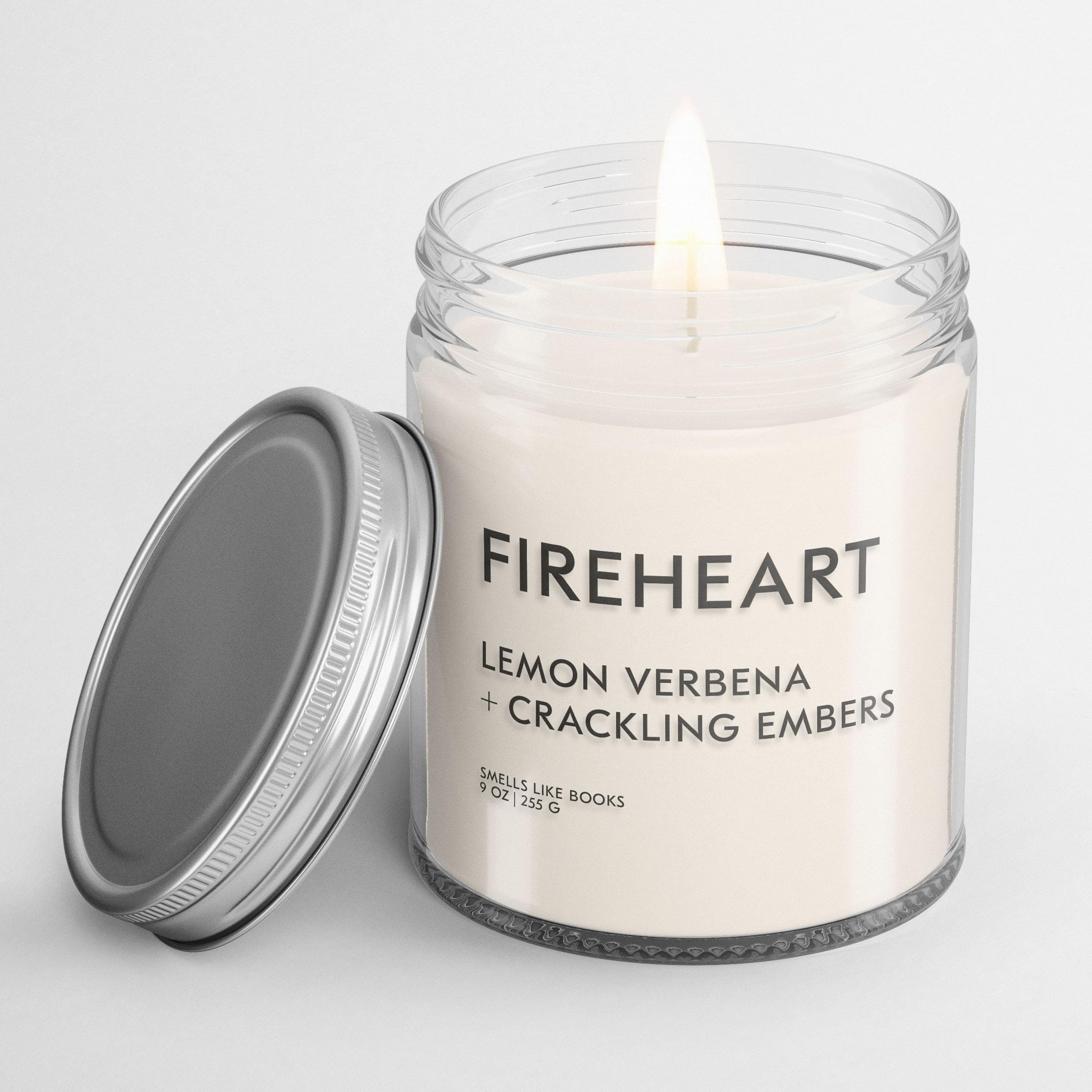 FIREHEART Book Lovers Soy Candle - Book Scented Vegan Candle, Cruelty-Free & Phthalate-Free - Perfect for Reading Nooks, Cozy Evenings & Book Club Gatherings