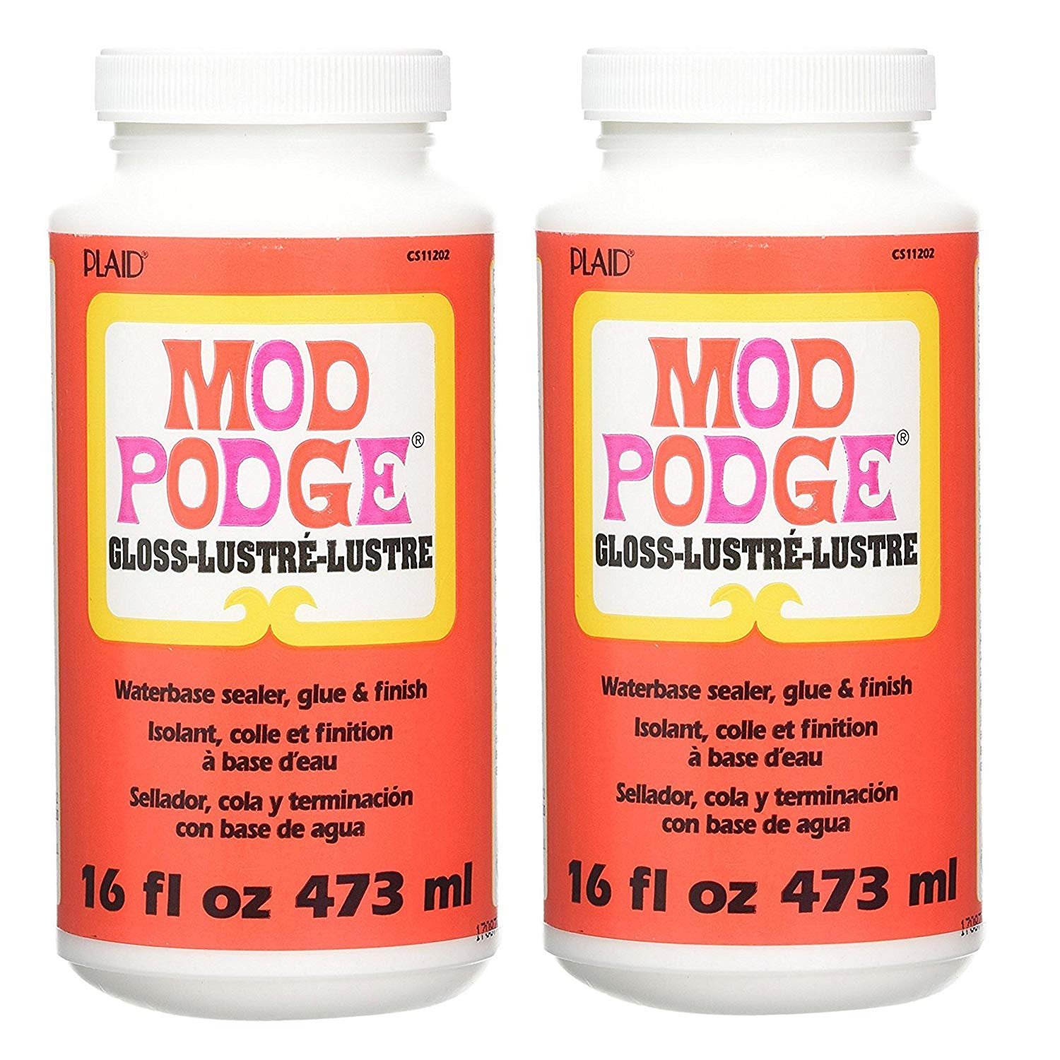 Mod Podge Gloss Finish - 8 oz (2 Pack) - Water-Based Sealer, Glue & Finish for DIY Crafts, Scrapbooking & Decoupage - Perfect for Home Decor, Wood Projects & Paper Crafts