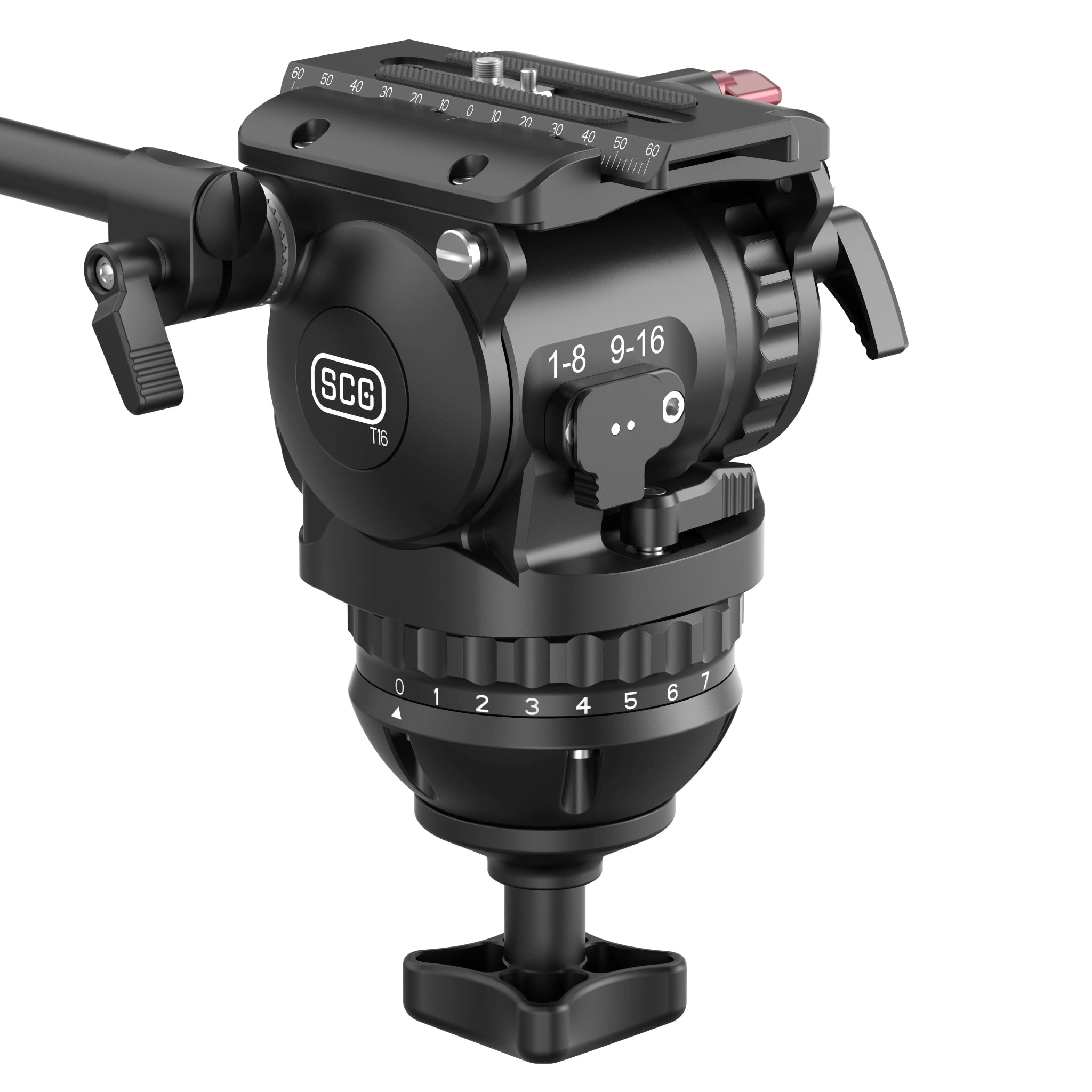 SCG T16 Professional Fluid Head Tripod - Smooth 360° Pan & Tilt for DSLR & Mirrorless Cameras - Perfect for Videography, Live Streaming & Photography
