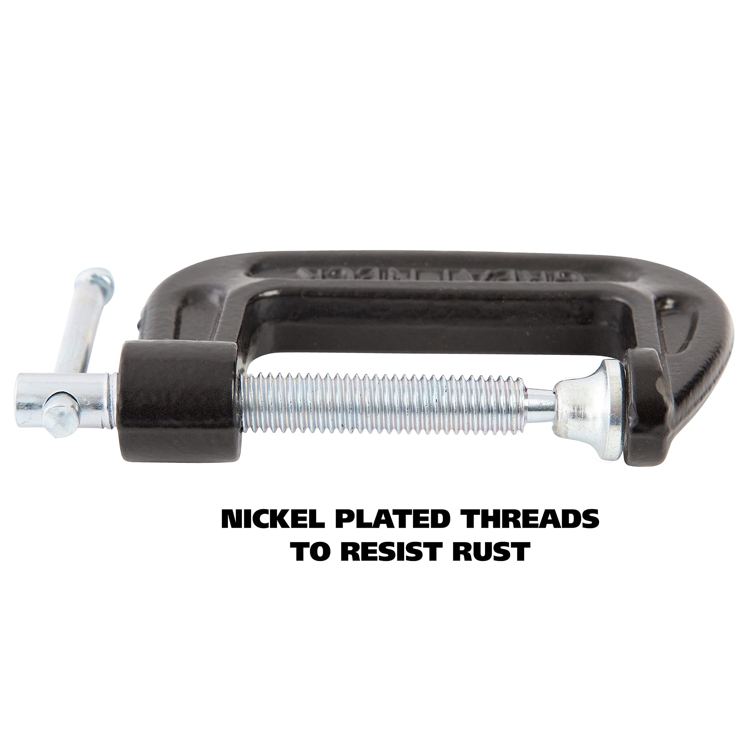 GreatNeck CC2 2-Inch C-Clamp for Woodworking & Auto Repair - Heavy Duty Clamping Tool for DIY & Welding Projects