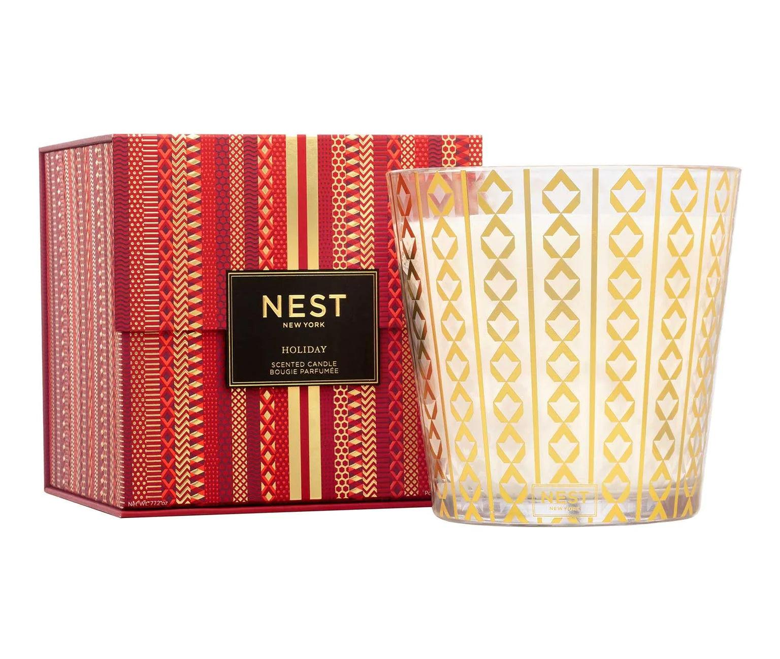 Nest Grand Candle Holiday Scented Candle - Luxury Home Fragrance for Christmas Decor & Cozy Winter Evenings