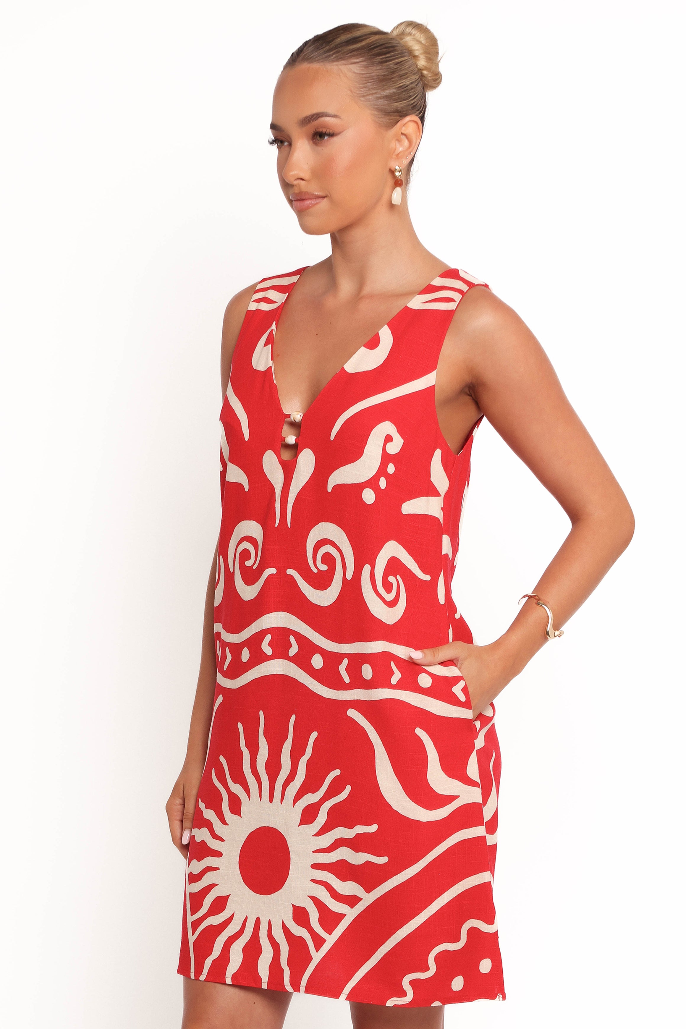 Giulia Mini Dress - Floral Sunburst Print Summer Dress for Women | Perfect for Beach Vacations, Parties & Date Nights