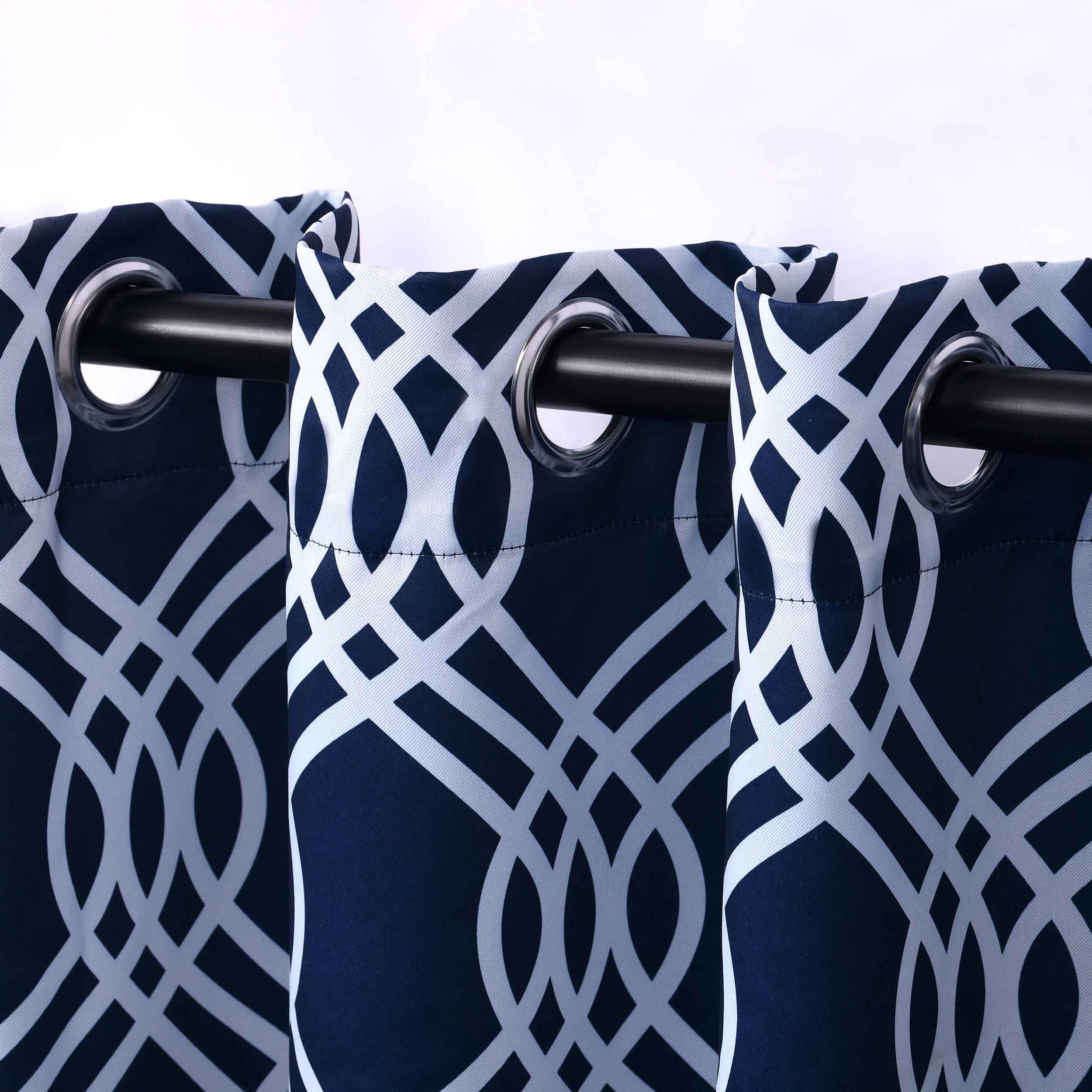 Machine Washable Blackout Curtains Set - Thermal Insulated Room Darkening Ribbon Curtains for Bedroom & Living Room - Noise Reducing & Energy Saving Window Treatment for Home Decor