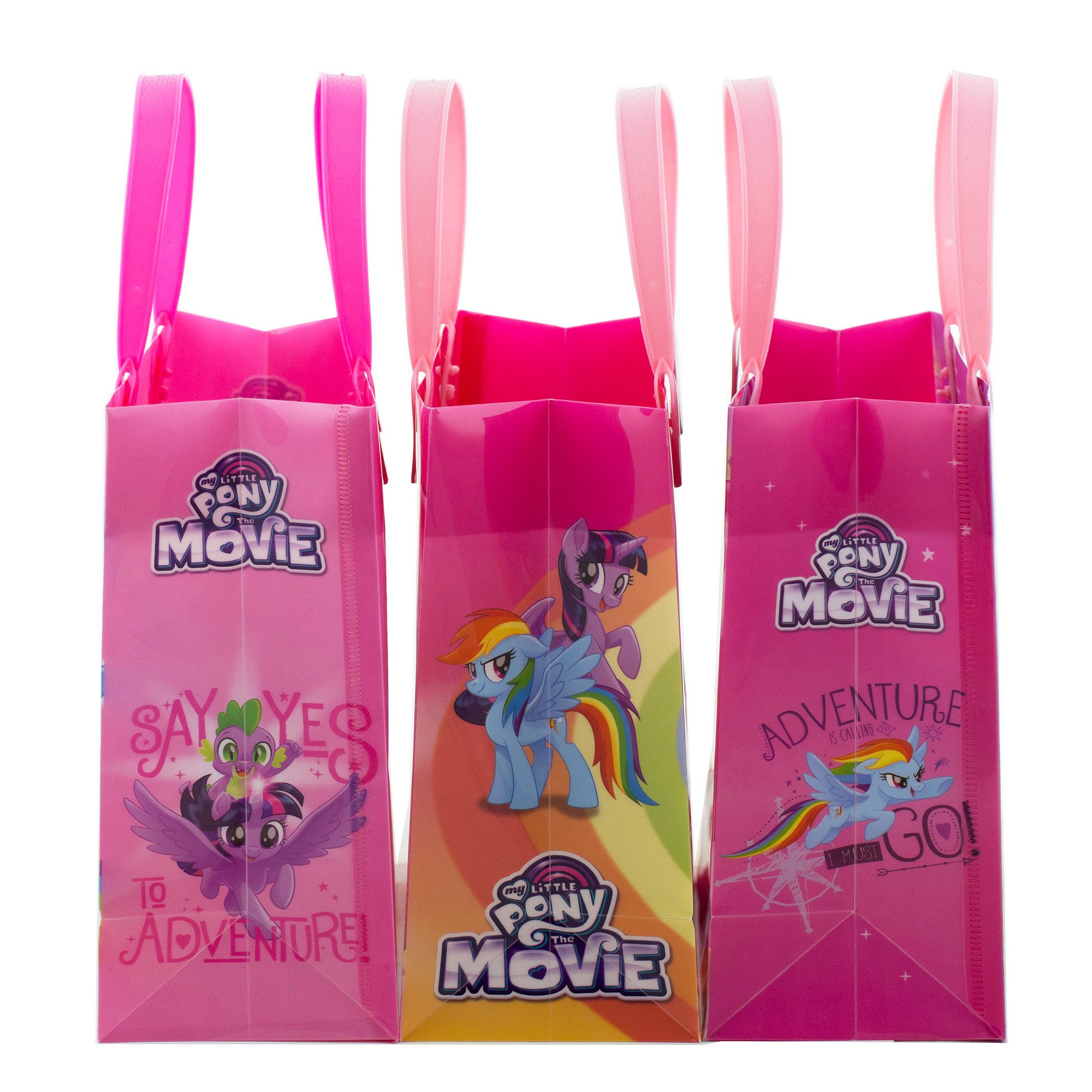 Little Pony Join The Fun - 12 Pack Licensed Reusable 8 Inch Medium Party Favor Bags for Birthday, Baby Shower & Holiday Gift Giving