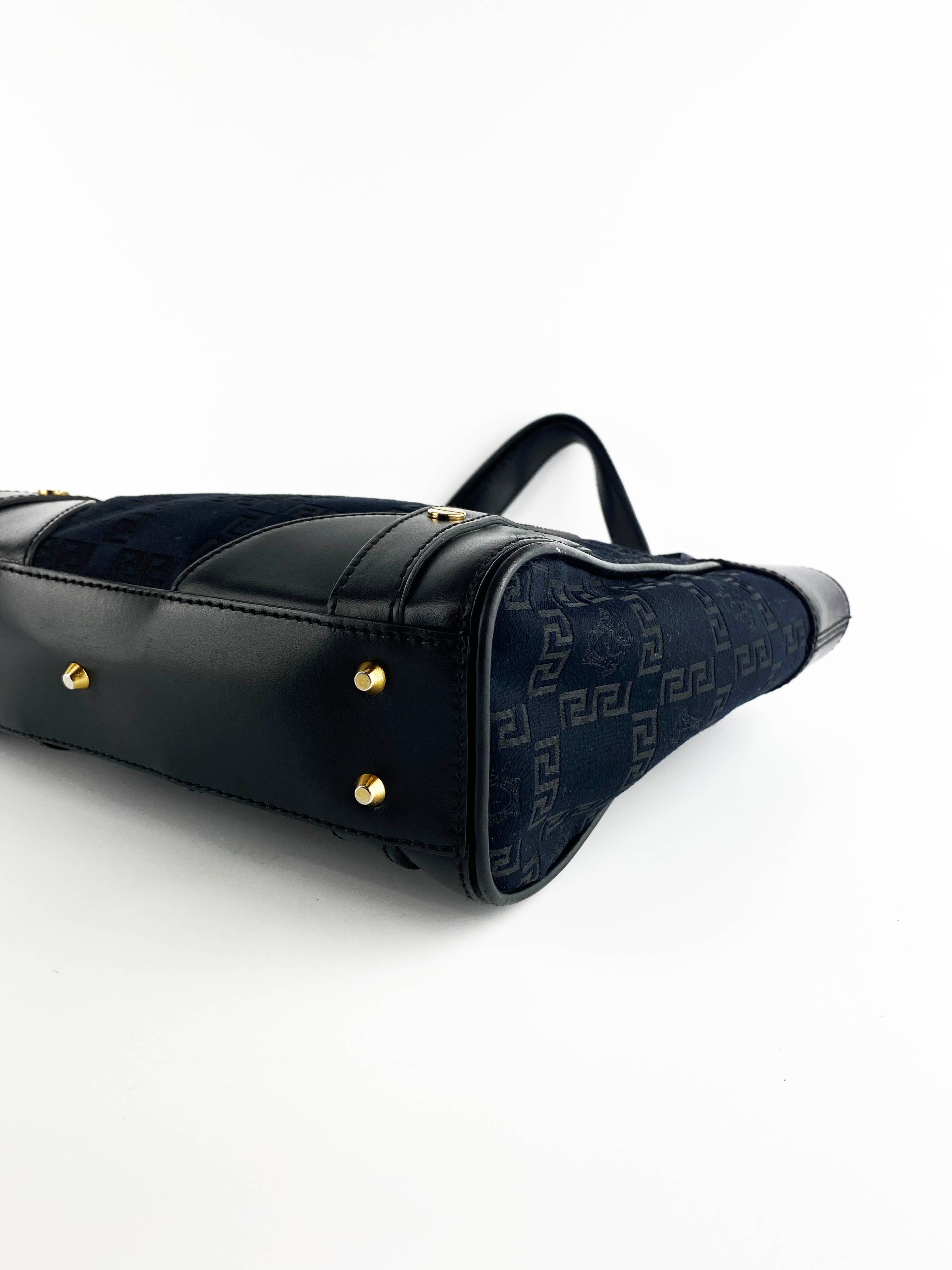 Versace Black Nylon Tote Bag for Women - Luxury Designer Handbag for Work, Travel & Everyday Use