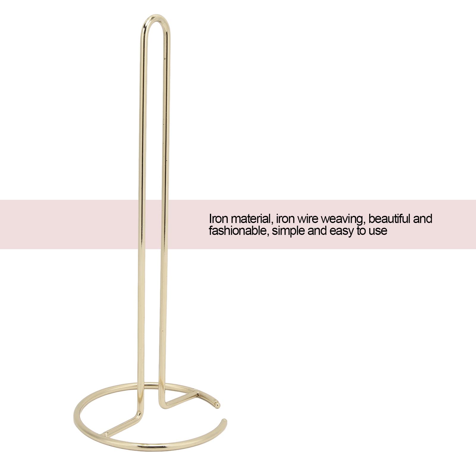 Zerodis Freestanding Toilet Paper Holder Stand - Wrought Iron Tissue Dispenser for Bathroom, Office, Kitchen & Desktop - Gold | Space-Saving & Stylish Home Decor