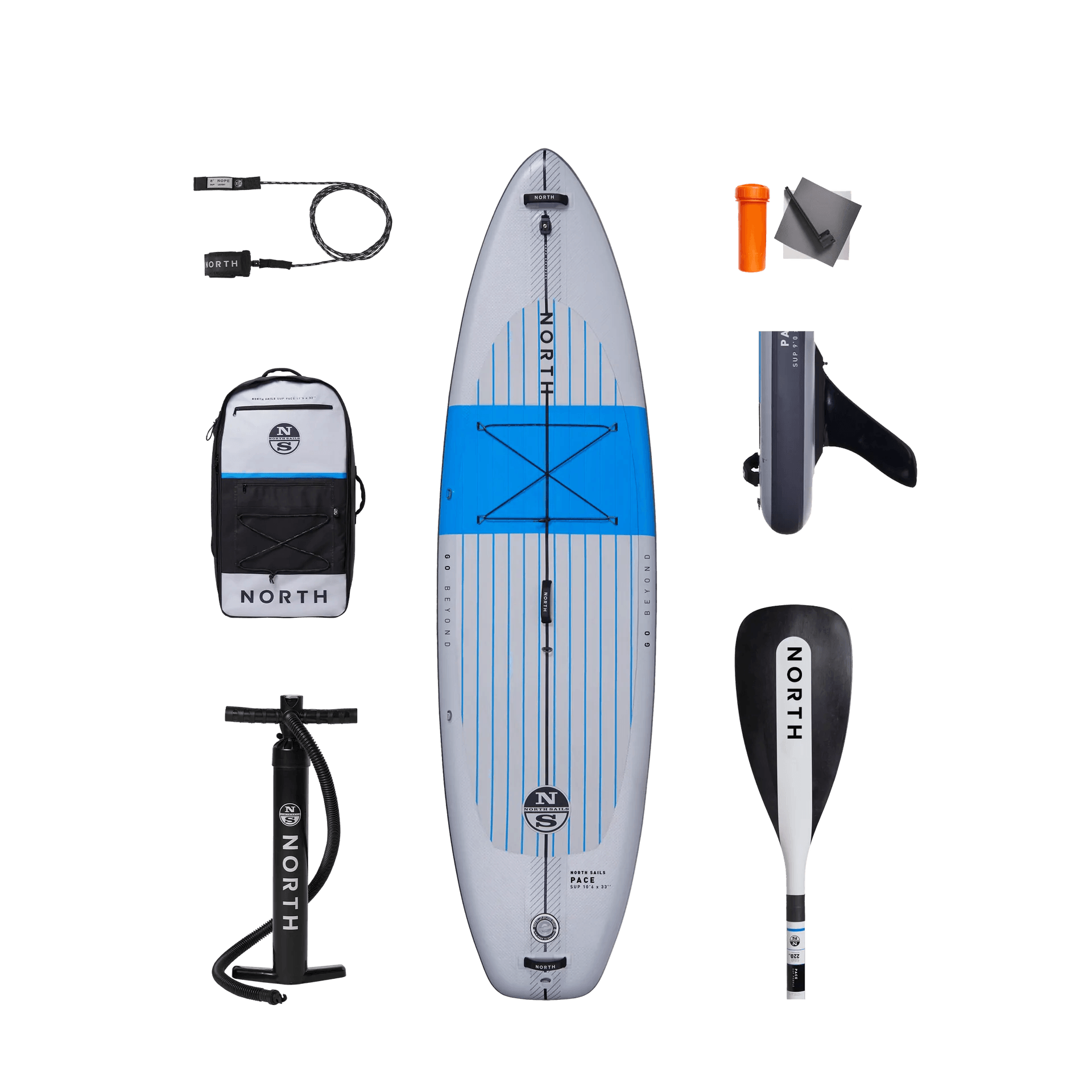 North Pace Inflatable Stand Up Paddle Board (SUP) Package - Premium Lightweight SUP Board with Paddle, Pump & Accessories - Perfect for Lakes, Rivers & Ocean Paddling Adventures