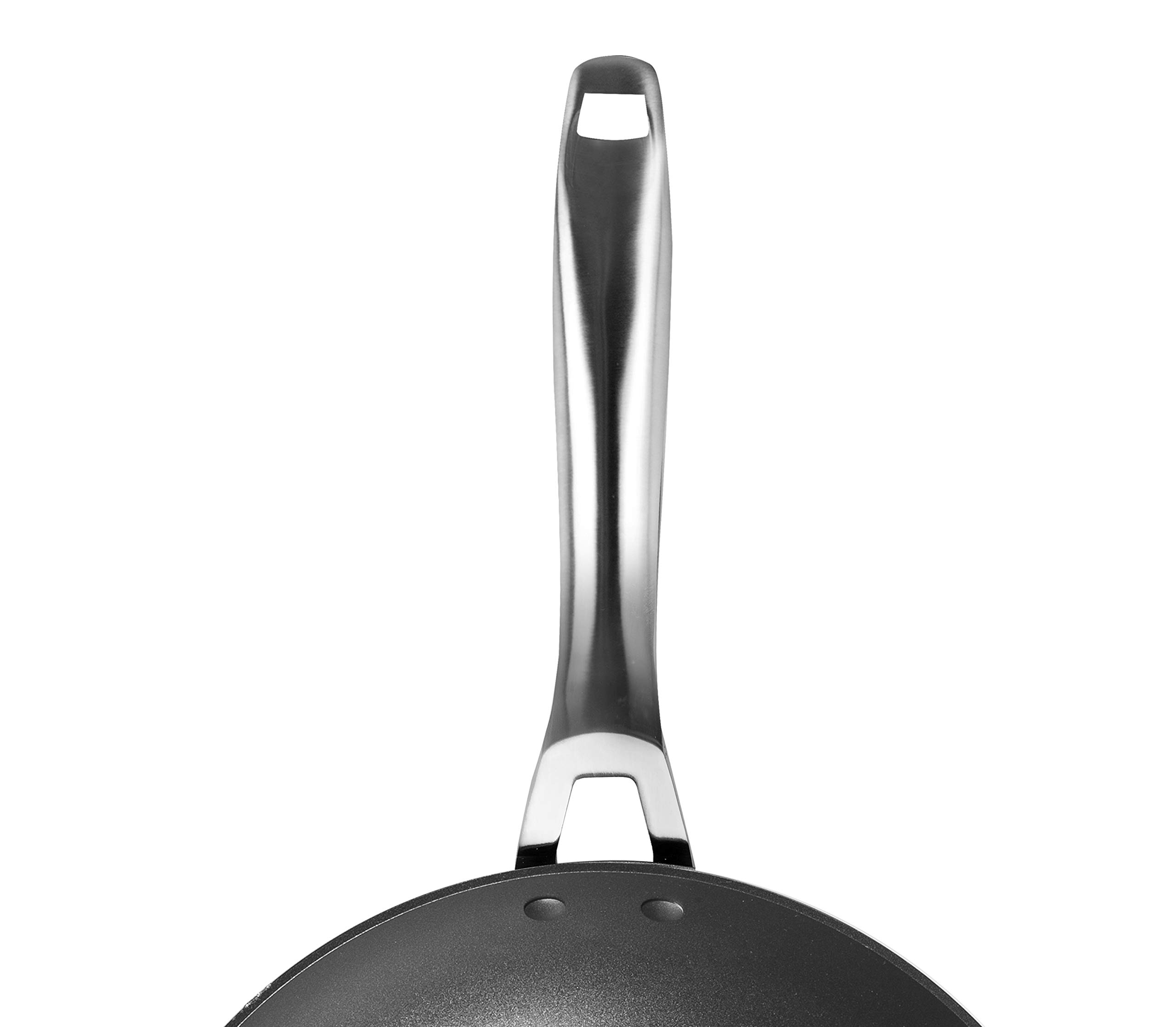 IBILI Titan 30cm Non-Stick Wok Pan - Black Aluminum Stir Fry Pan with Lid - 52 x 52 x 9 cm - Perfect for Asian Cooking, Stir Frying & Home Kitchen Use