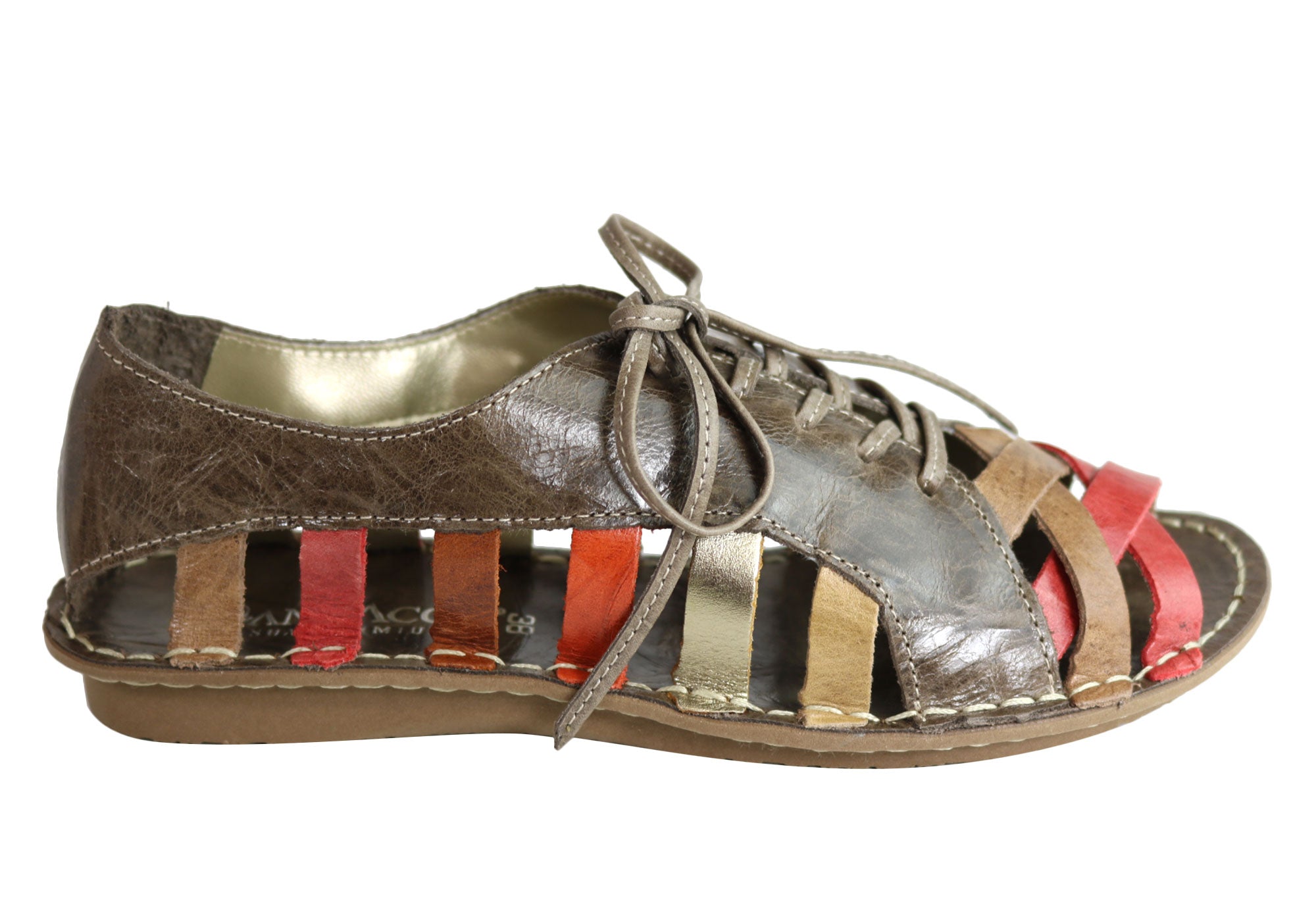 Andacco Petuna Women's Comfortable Flat Leather Sandals - Handmade in Brazil - Perfect for Beach, Vacation & Summer Outfits