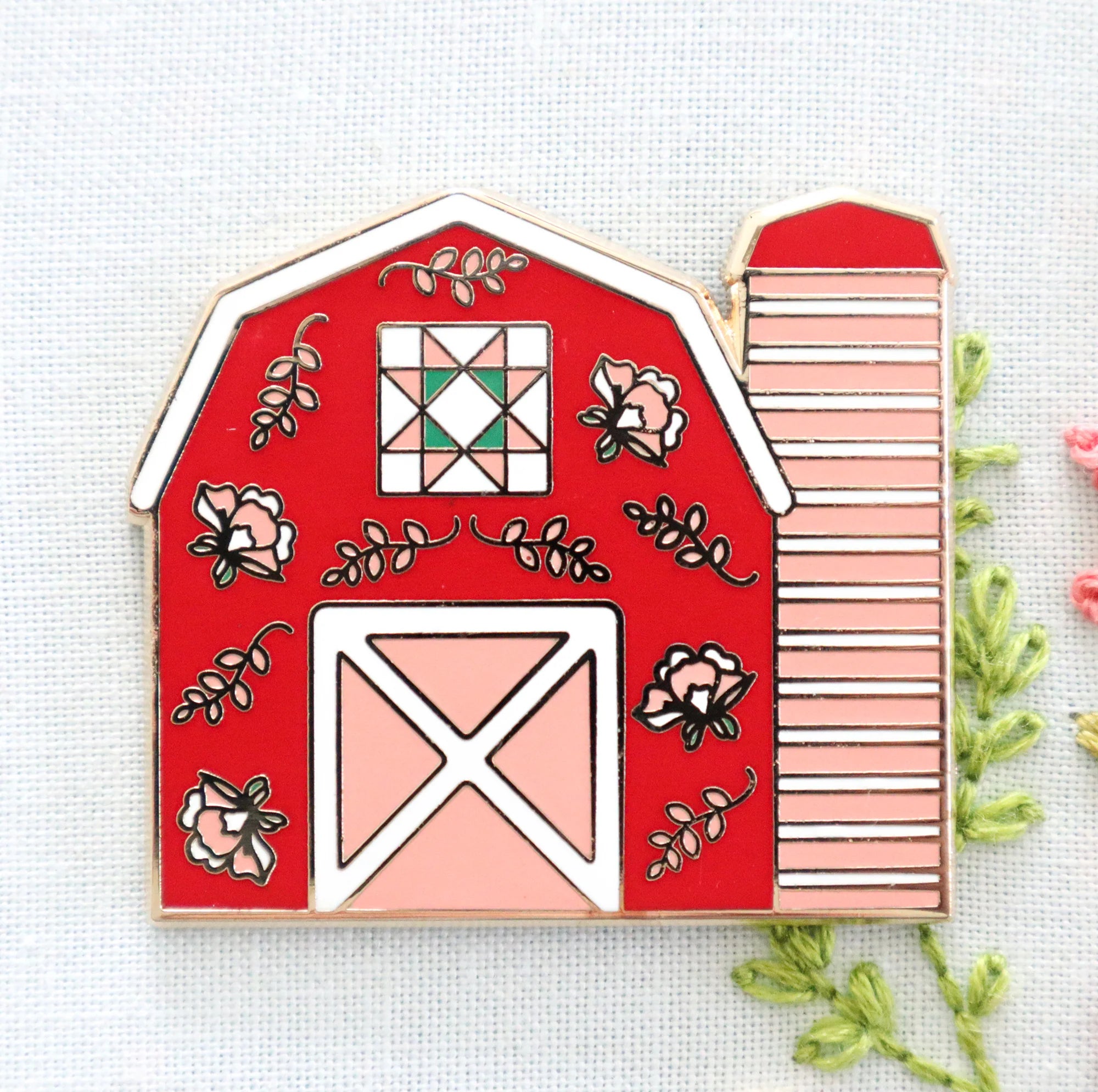 Flamingo Toes Sweet Acres Barn Needle Minder - Magnetic Needle Holder for Cross Stitch, Embroidery & Sewing Projects | Perfect for Crafters & Quilters