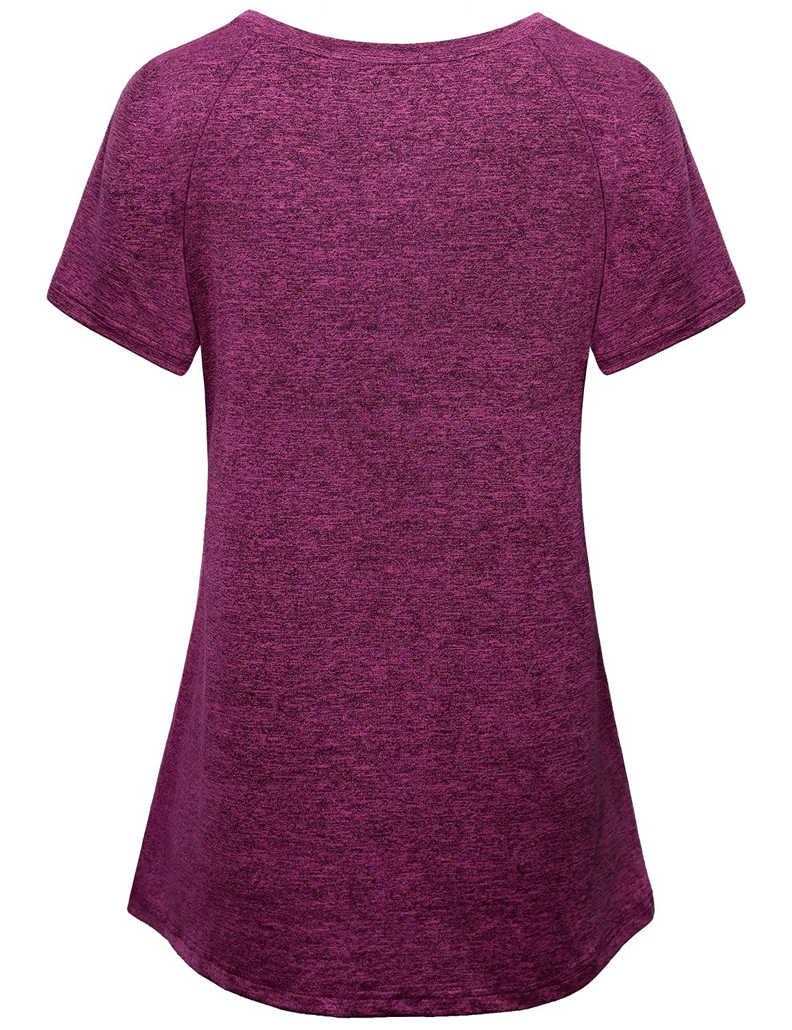 Vindery Women's Quick-Dry Yoga Shirts - Breathable Workout Tops with Front Line Decor for Gym & Athletic Activities | Loose Fit Comfort for Yoga, Pilates & Running