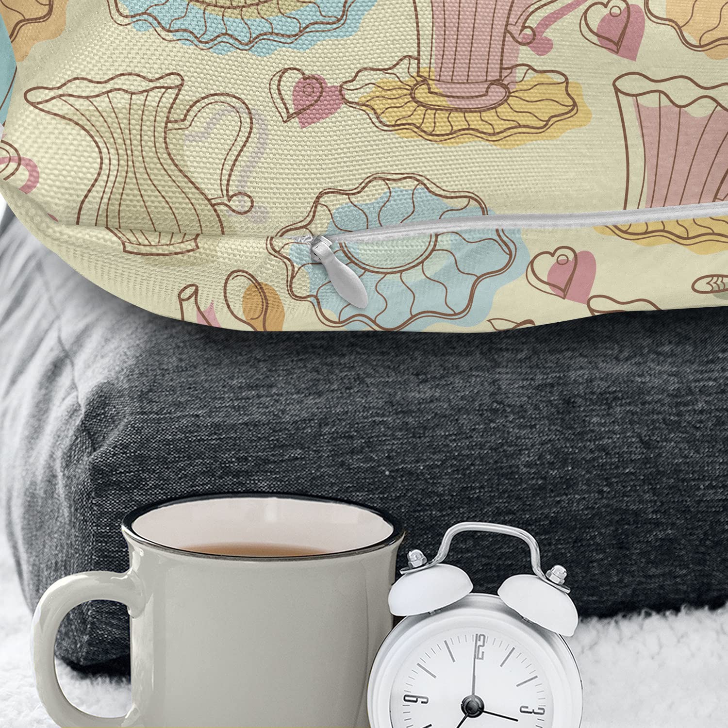 Ambesonne Tea Party Pillow Cover 16x16