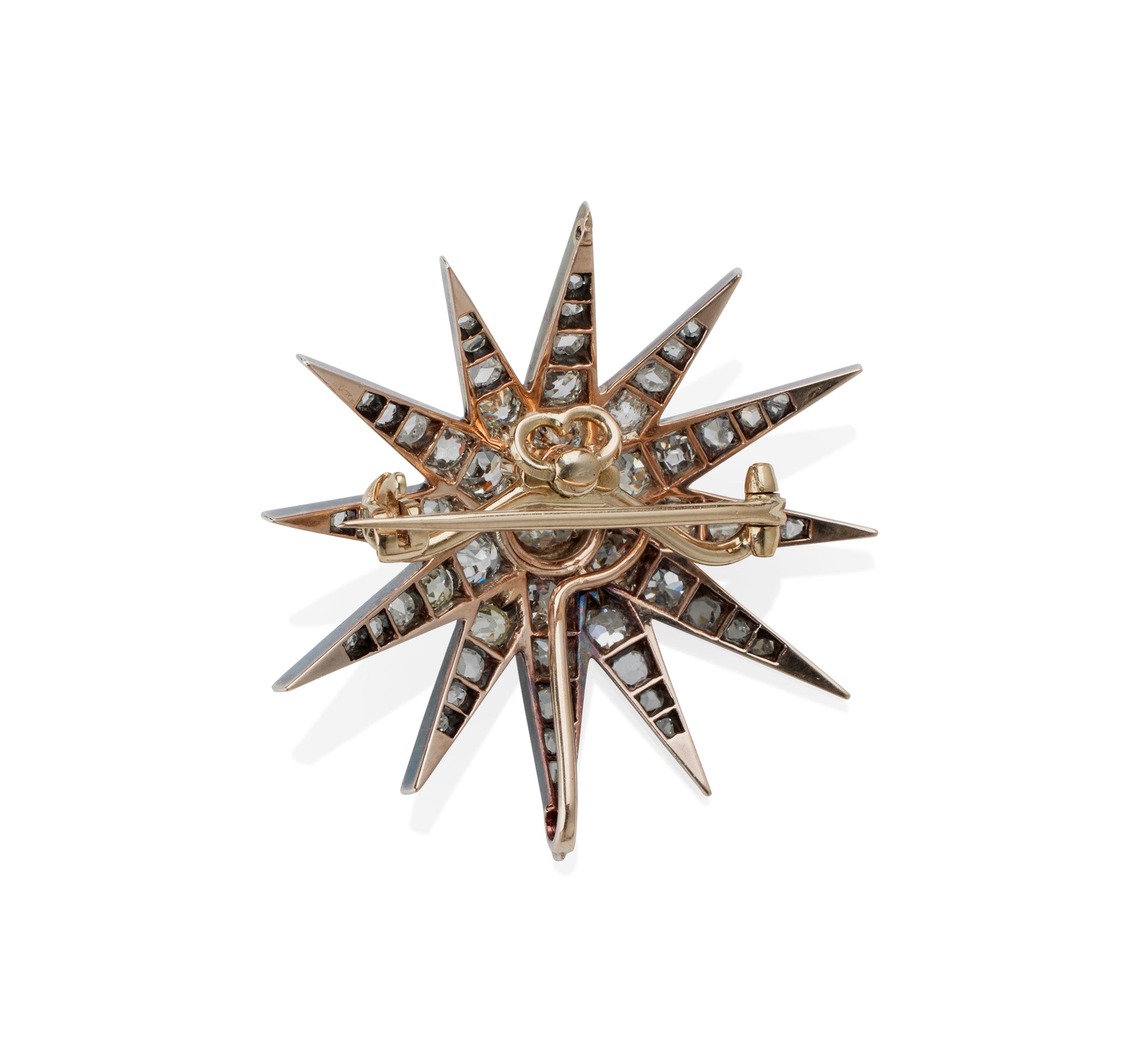 Vintage Diamond Star Brooch Pin - 14K Gold Plated Elegant Jewelry for Women - Perfect for Weddings, Parties & Special Occasions