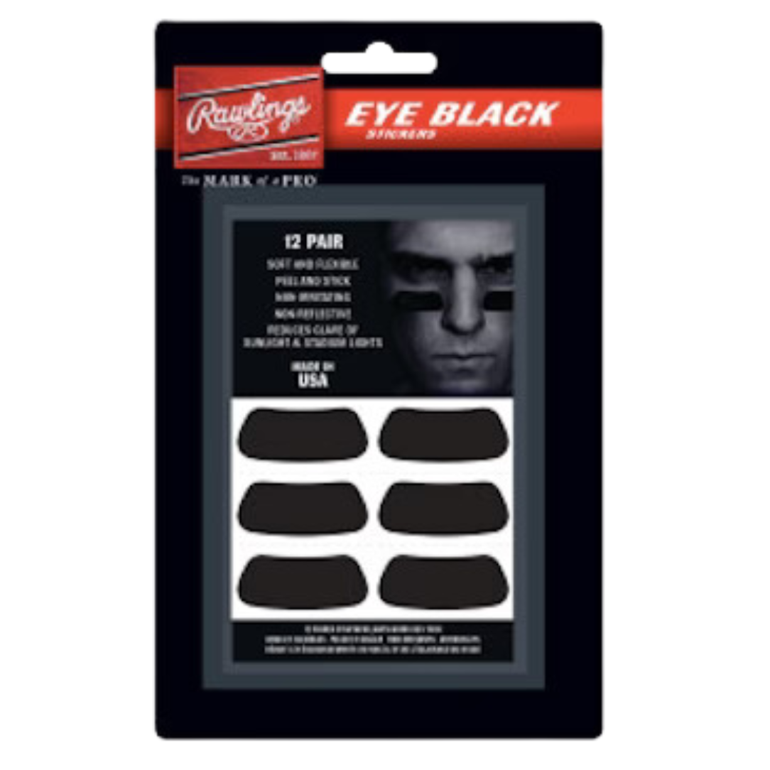 Rawlings Eye Black Stickers EB12 - Anti-Glare Sports Stickers for Baseball, Football & Outdoor Activities - Perfect for Athletes & Fans