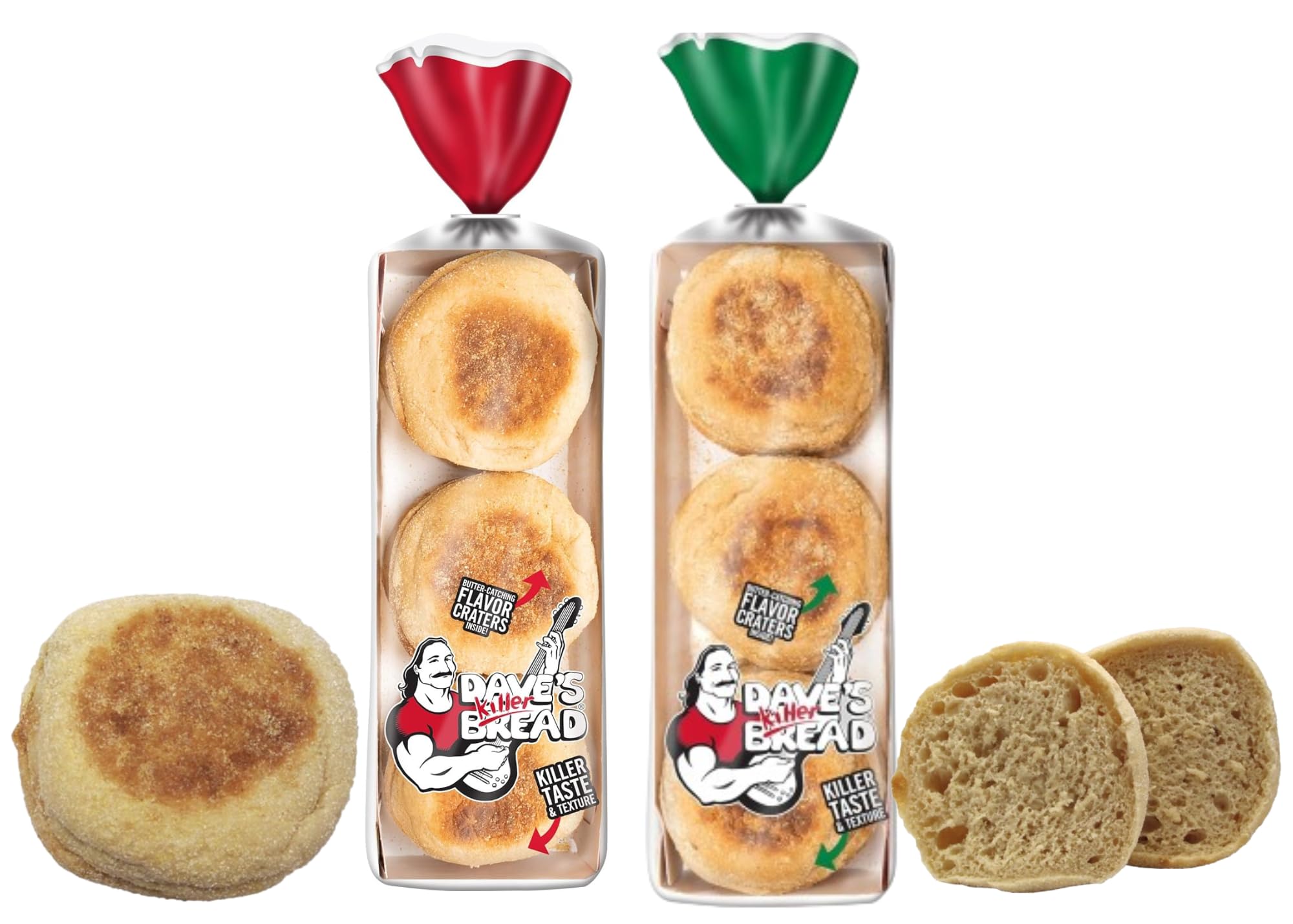 Organic English Muffins 2-Pack (12 Muffins Total) - USDA Certified, Whole Grain, Non-GMO | Perfect for Breakfast Sandwiches, Toasting & Healthy Snacking