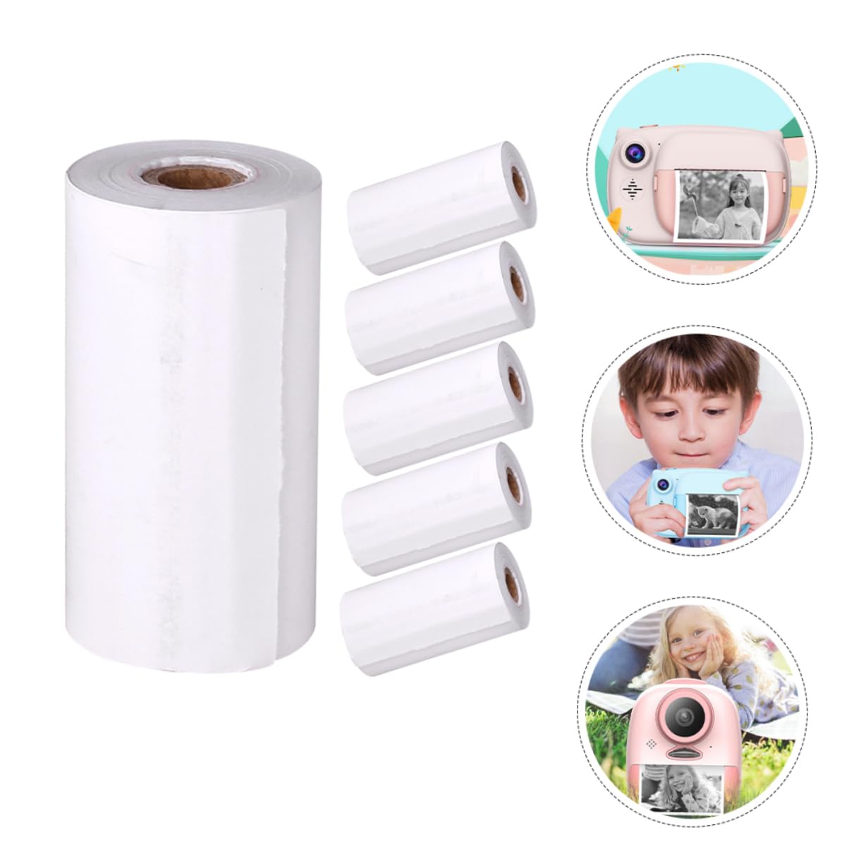 6 Rolls Thermal Paper for Contract Instant Camera - 57mm x 30mm White Thermal Printer Paper for Label Printing, Photo Printing & Receipts - Perfect for Retail, Shipping & Office Use