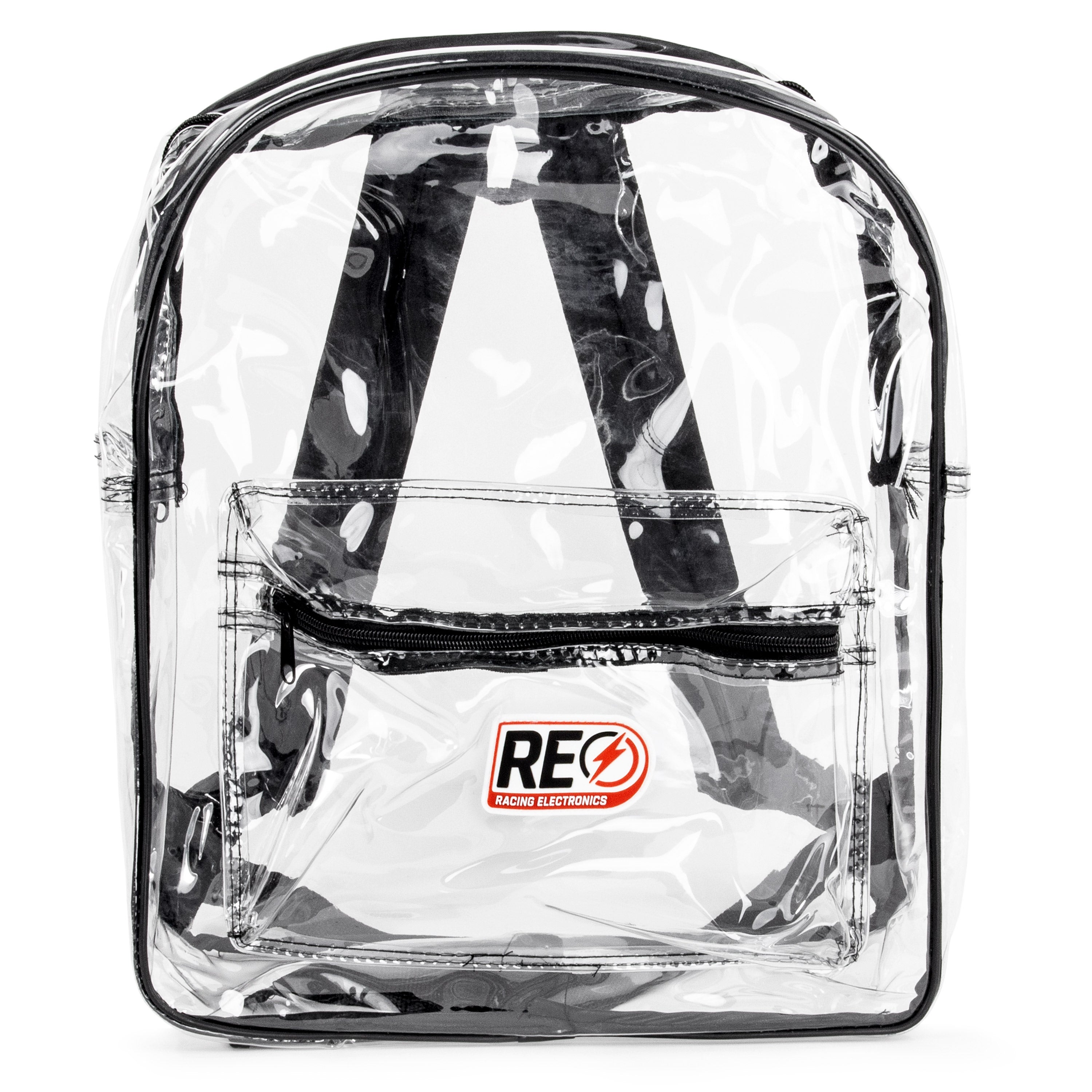 Clear Backpack with Black Trim - Stylish & Durable for School, Travel & Work | Water-Resistant & TSA Approved