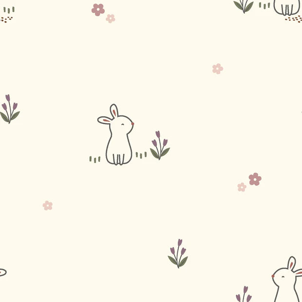 Premium Cotton Poplin Fabric with Adorable Bunny Print - Perfect for DIY Sewing, Quilting, and Baby Clothing Projects