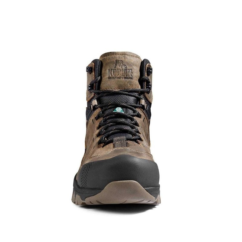 Kodiak Quest Bound Mid Men's 6 Inch Waterproof Composite Toe Work Boots - Brown (KD0A4TELA62) | Durable Safety Shoes for Construction, Hiking & Outdoor Work
