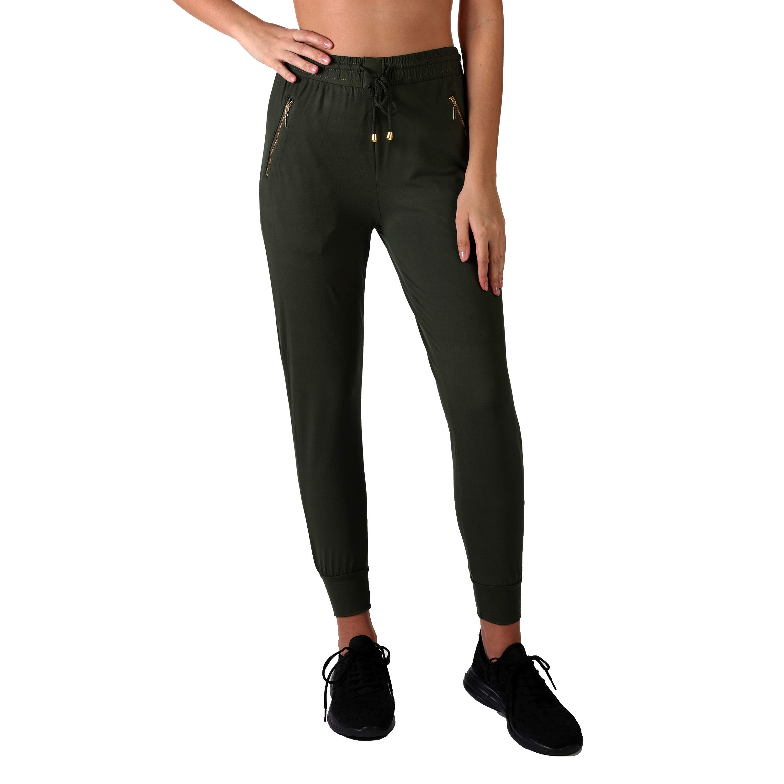 Indero Women's Ultra Soft Active Joggers with Pockets - Relaxed Fit Printed Solid Sweatpants for Yoga, Running & Lounge Wear - Comfortable PJ Pants (Sizes S/M, L/XL) - Perfect for Workout, Travel & Home Relaxation