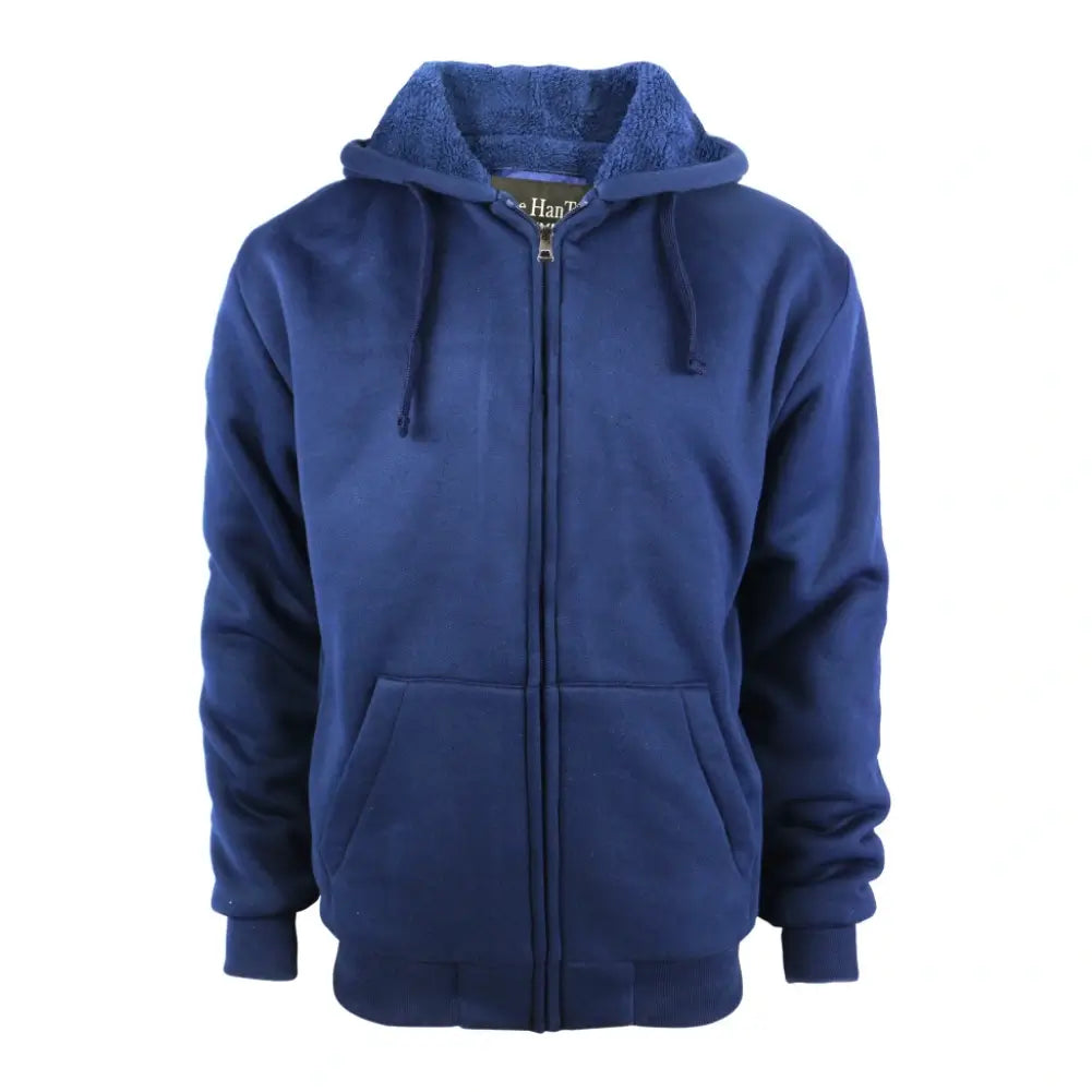 Men's Sherpa Lined Full Zip Hoodie - Warm Fleece Jacket for Winter - Cozy Pullover for Outdoor Activities & Casual Wear